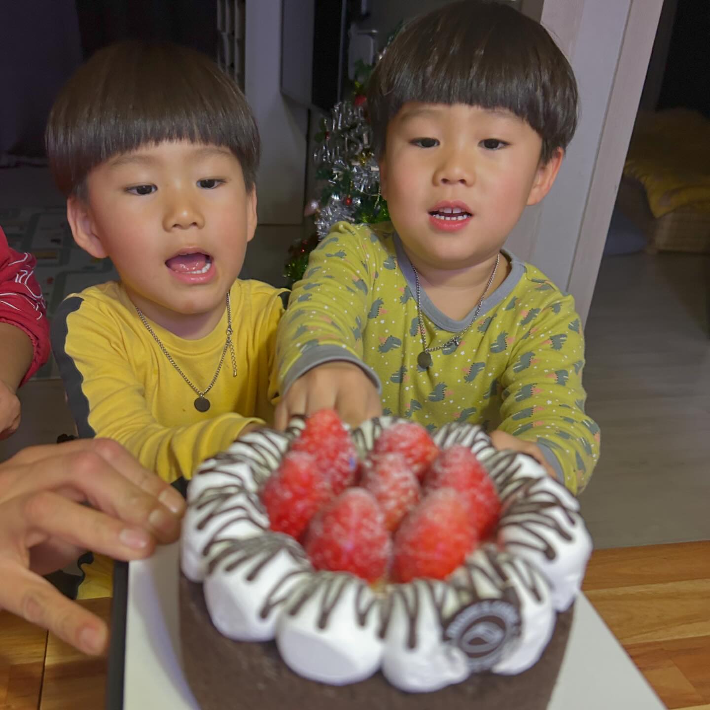2024. 12. 13. 
34번째 신랑생일🎂
9번째 결혼기념일🫶🏻
사무실로 배달시킨 케익과 퇴근후 만든 미역국, 불고기, 전까지
아픈 내가 열심히 준비한 신랑생일😊
신랑은 퇴근하면서 내꺼 꽃다발과 어머님꺼 꽃다발 준비
담엔 내꺼는 뭔가 하나 더 있기를ㅋㅋㅋ
.
밥먹고 산낙육회시켜드림ㅋㅋ
.
#신랑생일 #결혼기념일 #같은날 #목감기