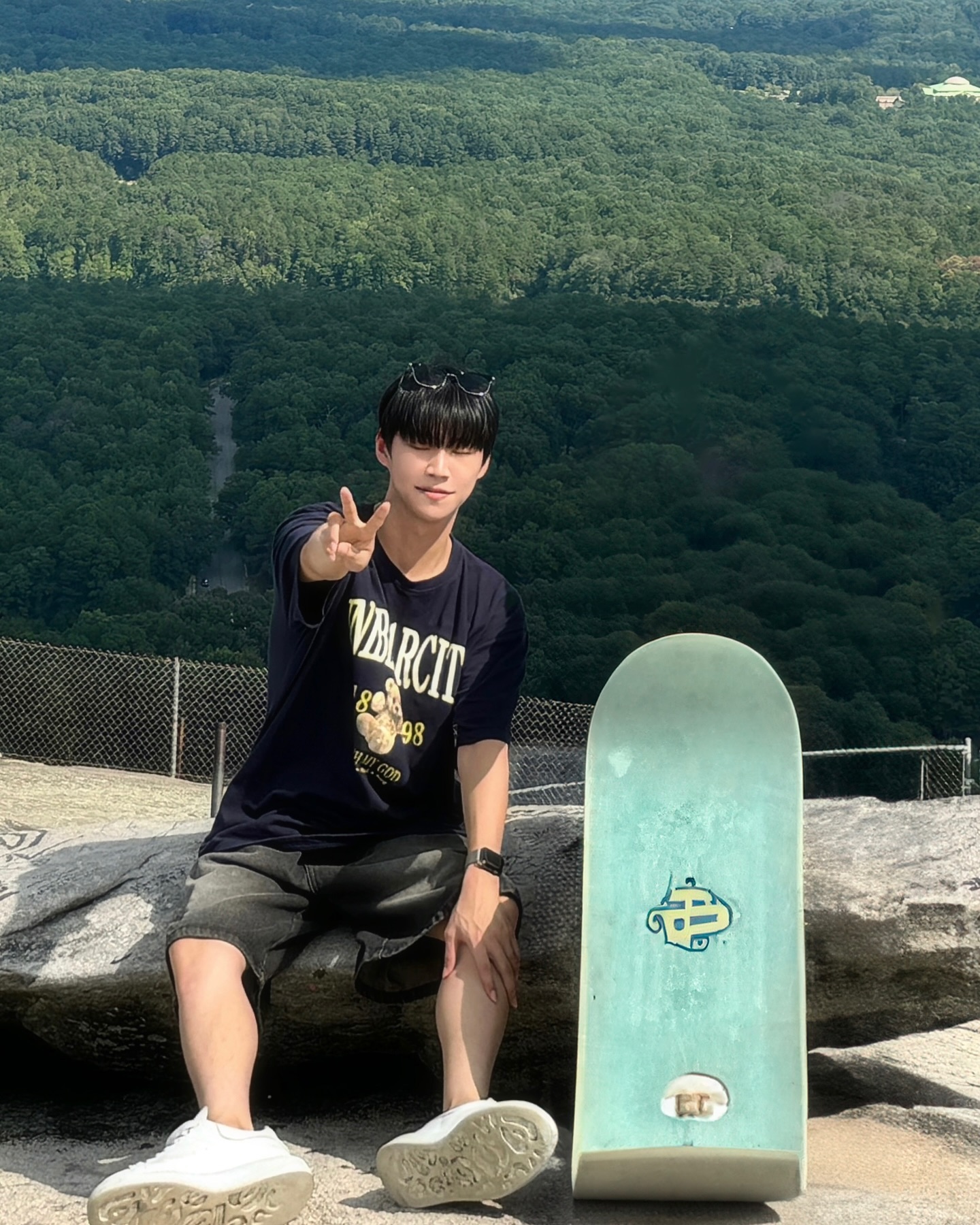 산에서 보드를?