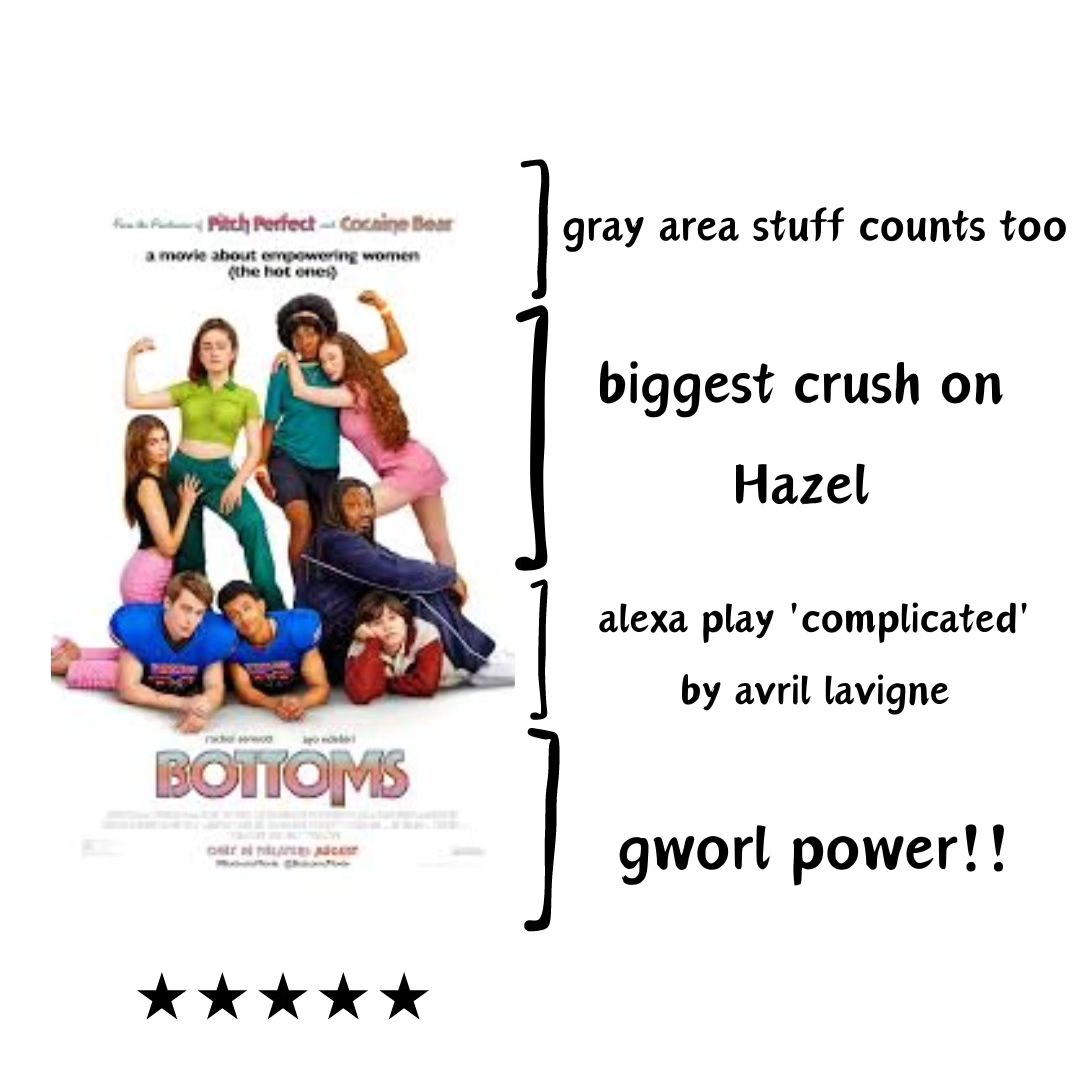 What a refreshing new watch! In a sea of repetitive high school movies, we got one that continuously swings between authentic high school experience & absurdist humor. Starts off with 2 best friends getting ready for a fair to impress their cheerleader crushes, Bottoms is so unexpected in its journey! * play equal rights by the lonely island*

PJ & Josie are your typical selfish teenagers, who scheme & lie their way through school. While it is HILARIOUS to watch, I also loved that the movie doesn't get preachy about it. Yes, their consequences have actions but we aren't given sappy, cliché quotes as the climax. They end up creating a fight club for self defense & everyone can talk about this club too plus it has THERAPYYY! All the characters are a treat to watch in this story. PJ is a blunt, frank, impulsive one while Josie is a more 'trying to be better but constantly forks up' type. Together, they manage to challenge the jocks in their full glory. GO VIKINGS!

Hazel (rubycruzzzz - ma'am, you are sooo attractive) emerges as the sanest, most broken, hottest character of the movie and that gymnasium scene will live in my memory forever. A very close second in terms of entertainment is the teacher who attends this fight club - feminism to women are evil to women are alright - I loved how the movie showed out perspectives of any social issue arises from our lived experience of it. 

nicholasgalitzine literally said I'm going to show you range. From Prince Henry to Eat Shit, he is INCREDIBLY funny as he promises to not cheat AGAIN. 
(also havanaroseliu & kaiagerber are so darn pretty & SMART guys!!)
The last 25% of the movie is downright crazy & a feast to watch. The chaos, the hilarity of the situation, the absurdity of the solution & the final wholesomeness knock it out of the park. 

In many ways, this movie is like the show PEN15 by Maya Erskine, it tries to attempt an honest depiction of high school shenanigans. Sennott = genius. I watched this one solely because alex_meyers007 recommended it; so grateful. 

#movie #netflix #amazonprimevideo #highschoolmovie #new #movietowatch #moviescenes  #moviereview #bottoms #bottoms #mustwatch #comedy #comedymovies