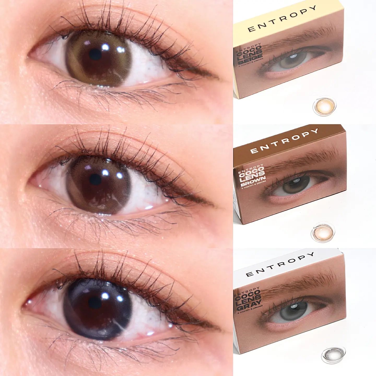 entropymakeup #제품협찬
#엔트로피#코코렌즈

착용감 편하고 자연스러워서 
데일리렌즈로 손이 잘가는 렌즈에요✨️

✨️B.C -> 8.7
✨️DIA -> 14.2
✨️1 month

✔️#코코렌즈베이지
✔️#코코렌즈브라운 
✔️#코코렌즈그레이 

서클라인이 자연스러워서 
눈이 또렷해지지만 인조적인 느낌이 전혀 없었어요
홍채컬러에 밝은 링이 표현되어있어서
눈이 더 초롱초롱 해보여요✨️

#entropymakeup #cocolens #렌즈 #히든링렌즈 #배우렌즈 #브라운렌즈 #베이지렌즈 #그레이렌즈 #렌즈추천 #kbeauty