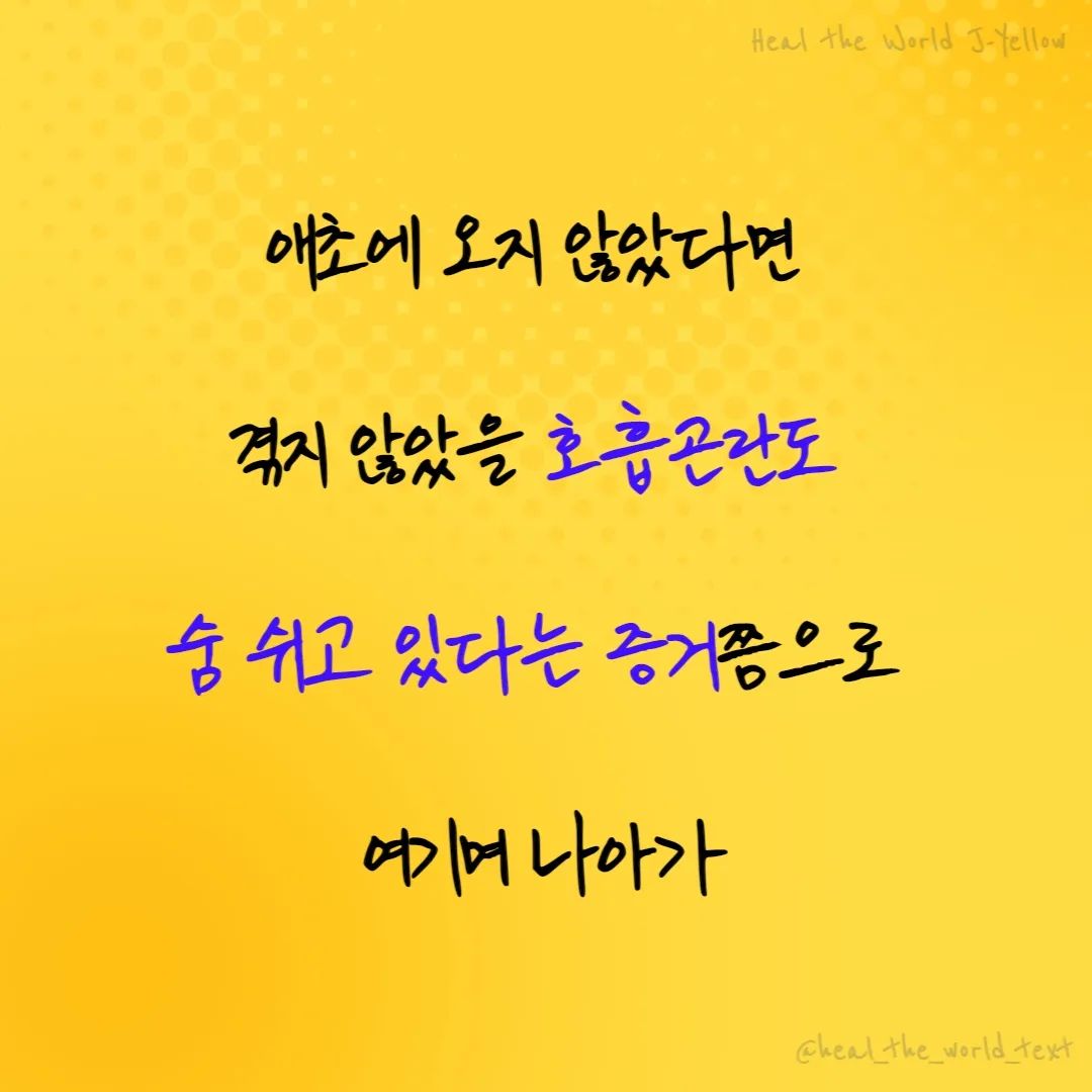 목표를 향해 나아가는 과정은 분명 어렵다.

그리고 목표를 향해 달려본 사람은 안다.

정말 어려운 것은 난관 그 자체가 아니라,
안될 것 같다는 생각을 이기는 것이라는걸.

제일 어려운 것은
"해보자"라는 마음을 먹는 것이다.

그 말이 비록 당장은 
'가짜긍정'으로 보일지라도
'진짜기적'은 그 말 없인 시작될 수 없다.

#허클베리피 #에베레스트 #everest

#노래추천스타그램 #노래추천그램 #노래추천  #가사 #가사스타그램 #가사글귀 #가사캘리 #좋은말 #좋은글 #좋은생각 #좋은문구 #좋은문장 #좋은글귀 #감성글 #감성글귀 #감성문구 #글쓰기 #글쟁이 #글귀 #글스타그램 #가사좋은노래 #힙합추천