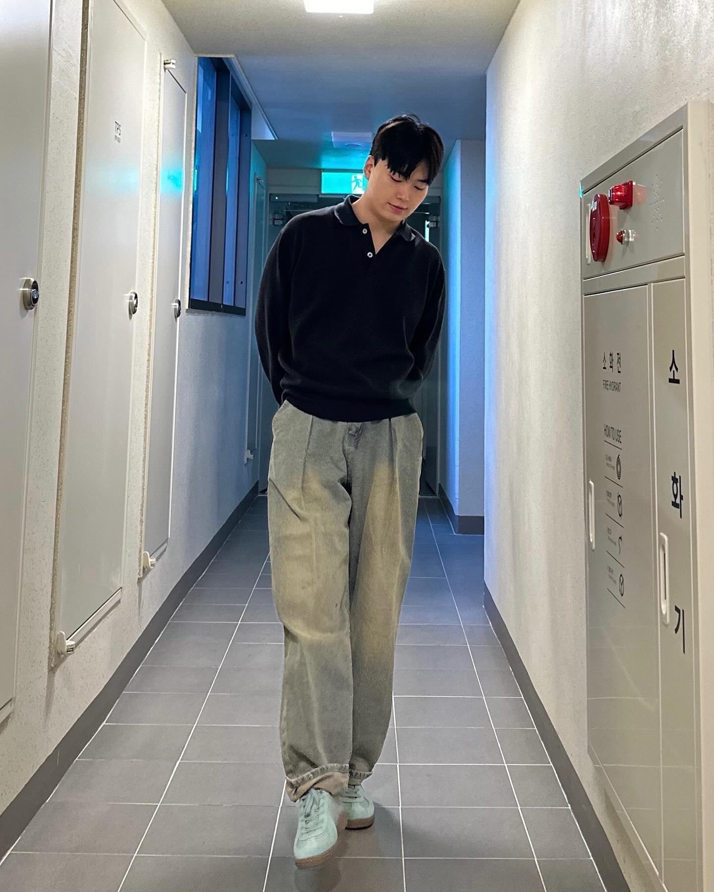 Minty blue sneakers with shoopen_kr  by the way,, 아이슈페너 2기 선정해주셔서 감사해욥!! #ootd #fashion #스니커스 #운동화추천 🍵👟💙🌸