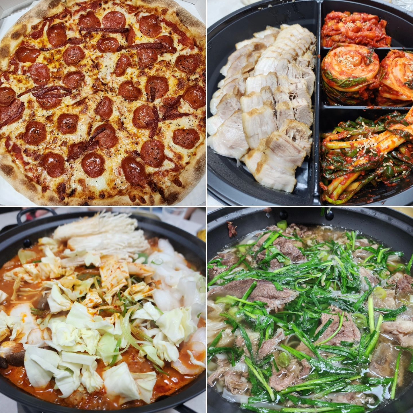 집들이 왔지유 🏡 

나는 분명히 김치냉장고가 있길래
열었는데 왜 술 밖에 없지..?

맛있는 안주가
줄 서서 나오더라

부산 곱창전골맛집
기승전골 밀키트로 시작해서

보쌈, 우동, 스지, 피자 🍚 🍕 

배추김치 예쁘게 담아주는것도
감동인데 파김치까지 주는 보쌈집 👍 

#호미스피자 
페페로니 조오온마아앗❤️

베스킨아이스크림 후식까지
완벽!

스지탕은 기억이 없네..?

#집들이음식