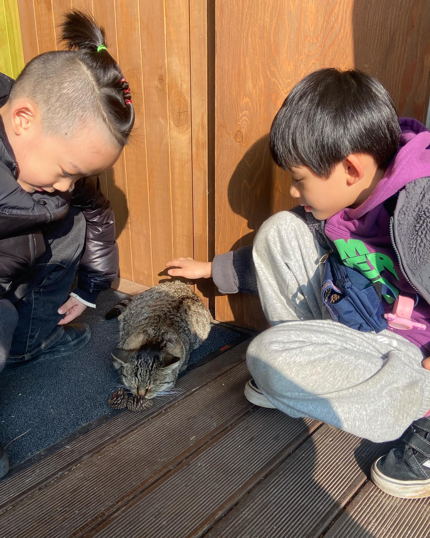 .

🐈‍⬛ #세상꿀잼

집에 가려고 카페에서 나오던 참에
고양이 쓰다듬다 만난 아이랑 
같은 8살인 걸 알고는 급 찐친모드! 
오늘부터 친구1일😆

잠깐 놀겠지 싶어서 남편이랑 밖에 서서 기다리는데
놀이가 어째 끝날 기미는 안보이고..
점점 더 재밌게 놀더라구요😂
기다리다 저는 차에서 한숨자고요
남편이 1시간반을 지키고 서있다가 데리고 왔어요

혹시나 애들이 놀다 다칠까봐 
내내 서서 지켜 본 남편도 대단하고
별거없는 카페 화단에서 시간 가는줄 모르고 
신나게 논 애들도 대단하고👍

여러모로 재밌는 하루 였네요😄

.

#또래친구가좋은나이 #8살아이들
#친구1일 #아이랑카페 #카페에서만난친구
#세상순한고양이 #아이랑고양이
#78개월 #만6세 #한국나이8살 #아들육아
#극E아들 #육아소통 #나들이육아 #가족나들이
#연휴일상 #양주카페 #버터우드