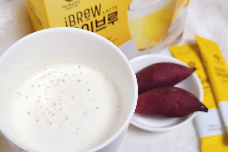겨울 음료 맥널티 아이브루 고구마 라떼