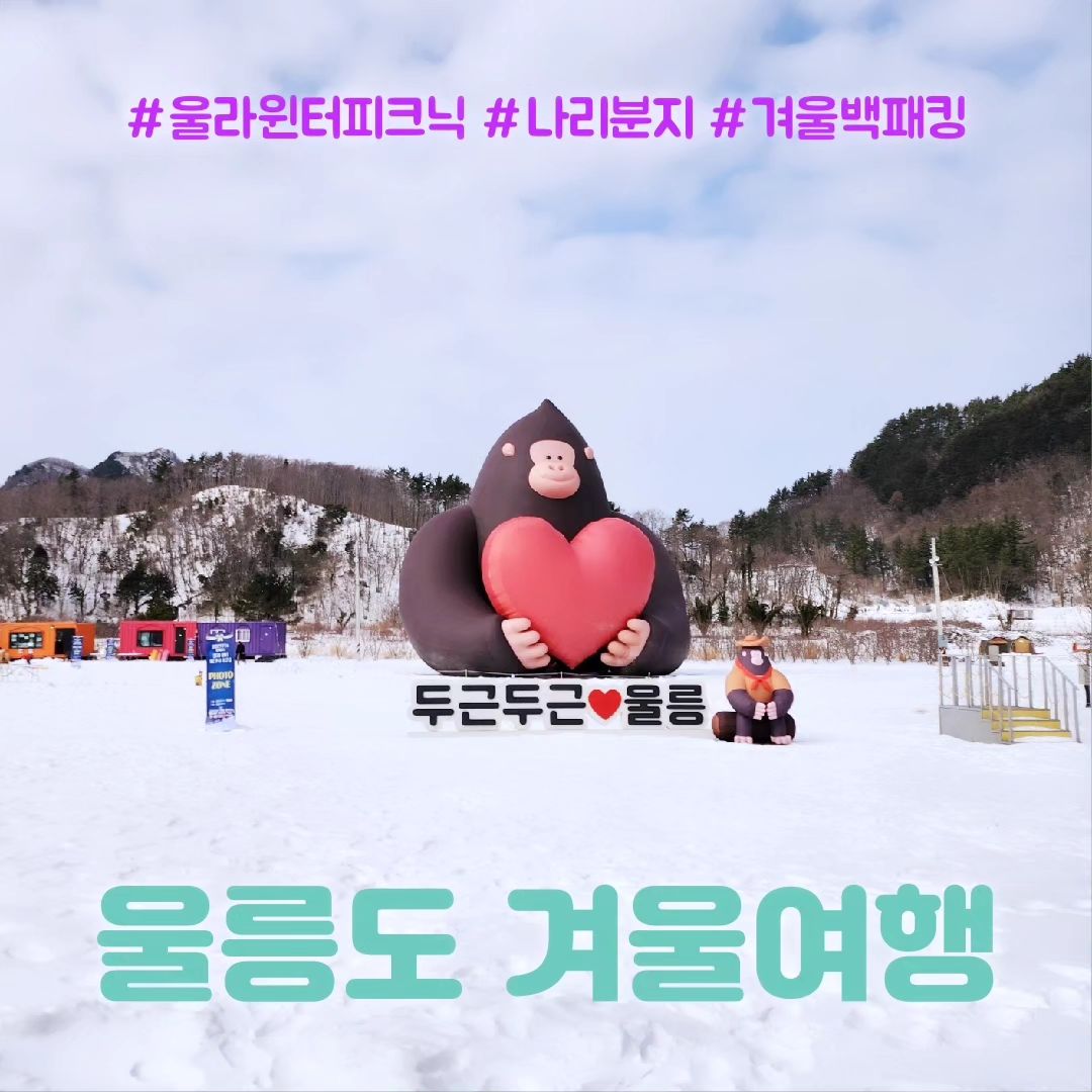 겨울 백패커의 성지 울릉도 나리분지 ❄️ 🏔 ⛺️ 

울릉도에 있는 유일한 평지 나리분지에서 열리고 있는 울라윈터피크닉 ☃️

캠핑존에는 17m 높이의 울릉도 마스코트 울라ULLA 벌룬이 자리잡고 있어요.

🐵 울라 = '울'릉도 고릴'라' ❤️

텐트, 그라운드시트, 캠핑의자 등 캠핑용품 대여해주는데 전부 코오롱스포츠 제품이에요.
예전부터 코오롱스포츠 에어로라이트 텐트 써보고 싶었는데 짐도 덜 가져갈 겸 이번에 대여하기로 했어요.
우수한 기능과 군더더기 없이 깔끔한 디자인👍

매점 옆에 울릉브루어리 맥주 시음 행사하길래 한 잔 마셔봤는데 되게 진하고 엄청 시원하더라구요.
🍻 국내 수제 맥주 퀄리티 점점 더 높아지는 듯.
 
오후에는 눈사람 만들기 대회, 썰매 대회 했는데 구경만 해도 재밌었어요 ㅋ
썰매 무료 대여라서 간만에 썰매도 타보고~ 시간 순삭.

울라 피크닉은 봄, 여름에도 진행한다고 하니 다음엔 초록 잔디에서 백패킹하러 또 오고 싶네요 😀

#2024울라윈터피크닉 #울라윈터피크닉 #울릉도 #겨울여행 #겨울캠핑 #캠핑 #겨울백패킹 #백패킹 #힐링스테이코스모스 #울라 #코오롱스포츠 #울릉크루즈 official.ulla