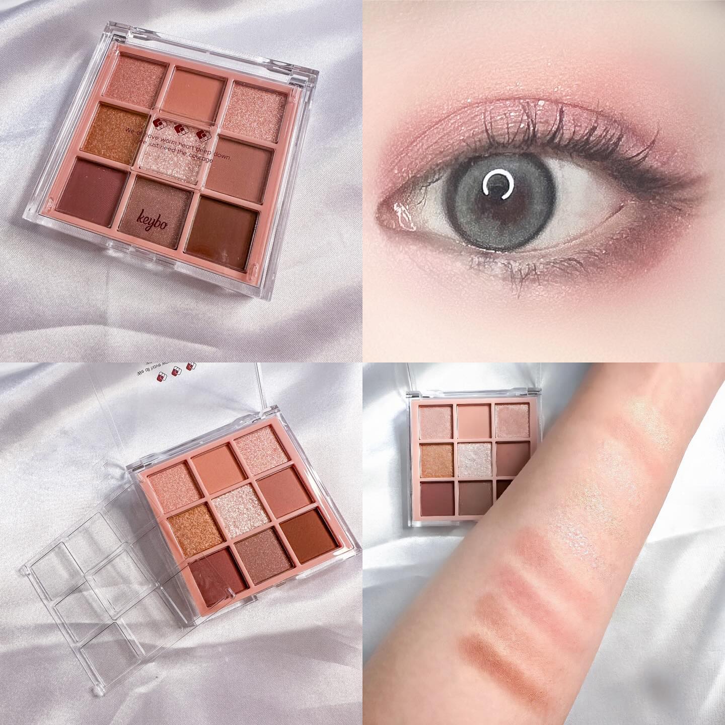 #협찬 keybo_cosmetic keybo_jp 
✨키보 코스메틱 폴인러브 섀도우 팔레트 러브 뮤즈✨

키보 코스메틱에서 립 플럼퍼 이후에 섀도우 팔레트도
선물 해 주셨어요 🥺🩷 제가 픽 한 컬러는 2호 러브 뮤즈인데
쿨톤 분들이라면 너~무 잘 활용 할 수 있을 만한 컬러가 가득 !

평소에 로즈빛의 음영 메이크업을 즐겨 하는 편인데 발색도
좋고 가루 날림도 많지 않아서 메이크업 하기 너무 편했어요✨
더구나 글리터는 또 얼마나 예쁜지,, 저 완전 까마귀인 거 아시죠? 
베이스, 음영, 글리터 다 들어 가 있으니까 이거 하나만 있어도
아이 메이크업은 싹 끝낼 수 있을 만큼 활용도 높은 컬러만
싹~~ 골라서 넣어 둔 것 같은 느낌적인 느낌 👋🏻🩷

블렌딩도 잘 되고 밀착력도 높은 편이니 데일리로 활용 가능한
섀도우 팔레트 찾으시는 분들 요거 하나 들여 가세용 🥰