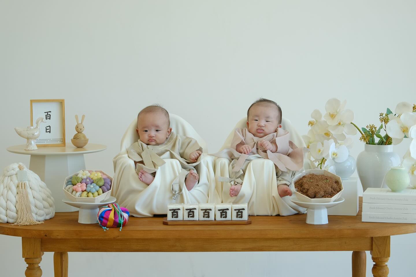 125일에 올려보는 100일 사진👶🏻👶🏻 근데 너네 진짜 다르게 생겼다..☁️