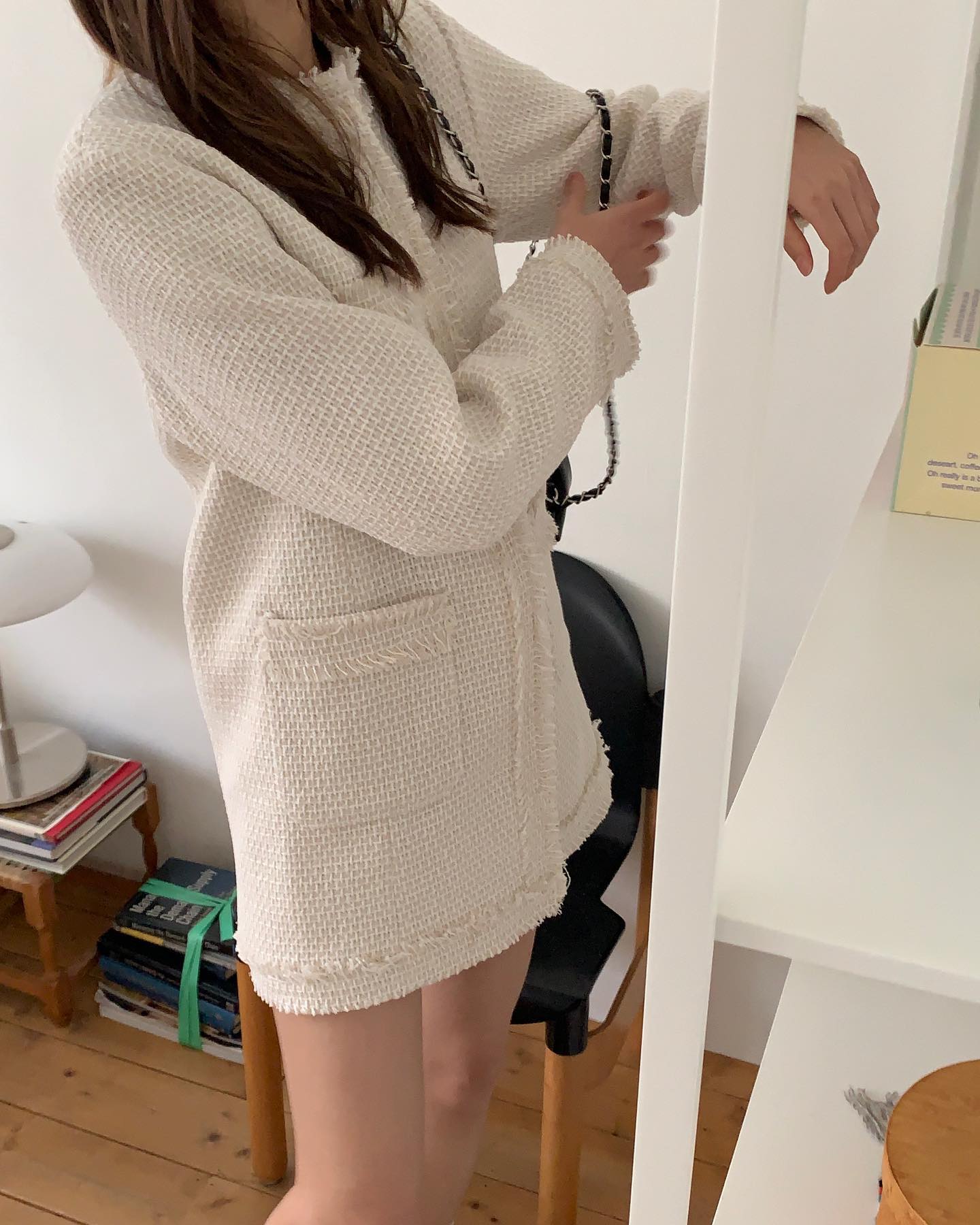 원피스처럼 연출해도 예쁜 트위드자켓 ☁️