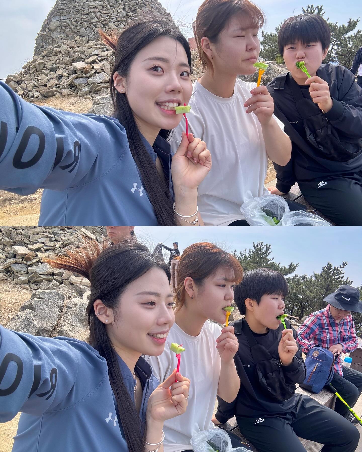 또 가자 내 러버🩵

제일 잘 탈 것 같았던 둘, 이겼음👍🏻
나 등산 체질인가봐.. 힐링 잡채:)
바람 소리가 파도소리였다는..

다들 다이어트가 너무 지치고,
무기력 해진다면 날씨도 풀린 지금,
등산 한 번 다녀오면 기분 확, 풀릴거얌!

담엔 연습하고 온니~
등산 함 하고 사우나가제이~?!

_m__yeong 
goodbody_misu
