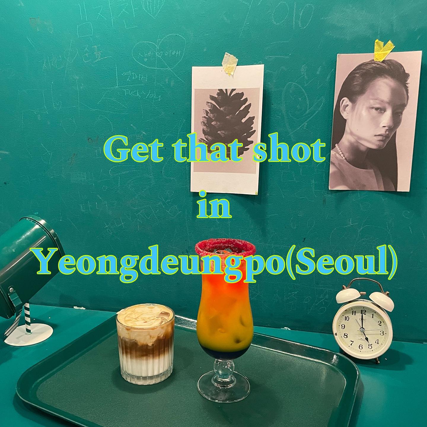 Cafe 'Get that shot' is located on the 1st floor of the Yeongdeungpo Lotte Department Store. ‘Get that shot’ has a dual meaning for its name, shot means a shot of coffee and taking a picture. It is a great place to take pictures and drink coffee. Get that shot is a large cafe decorated with colorful colors. Inside, it's an unusual space that you can't believe it's a cafe. It is decorated like a photo studio and It has unique props, tables, and seats. The representative menu is rainbow concept drinks and a brownie with rainbow colored cream. The most popular space is the laundry room concept space, where you can sit on a chair that looks like a washing machine and drink coffee. If you are an Instagrammer who is crazy about taking pictures, visit Get that shot and take a shot ☕️

🍞🌈 Rainbow desserts 8000won (4.5 US dollar)
☕️ Americano 4500 won (2.5 US dollar), 🌈Rainbow ade 8000won (5 US dollar), 🌈Rainbow latte 6000 (3.5 US dollar)

📍846, Gyeongin-ro, Yeongdeungpo-gu, Seoul, Republic of Korea

#koreancafe #korea #seoulcafe #seouldessert #dessert  #seoultrip #seoultravel #koreandessert #koreanbakery #koreabakery #koreabread #koreanbread #bakery#koreandessertcafe #koreadessert #koreadessertcafe #seouldessert #seouldeseertcafe #seoulhotplace #cute #creambun #cream #photography #coffee #americano #rainbow #shot #getthatshot #photostudio #studio #seoulstudios