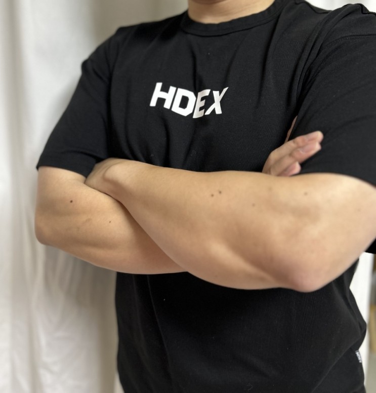 [남자 헬스 오버핏반팔 운동복 추천]HDEX 에이치덱스 메인로고 오버핏반팔_내돈내산 리뷰