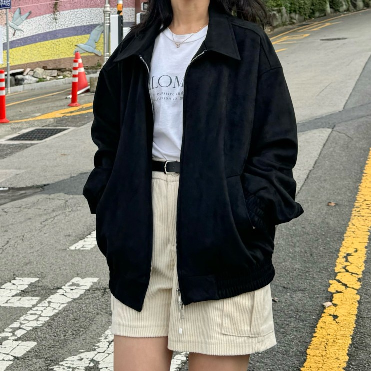 스탠다드 에러 • 스탠다드 블루종 스웨이드 자켓 블랙