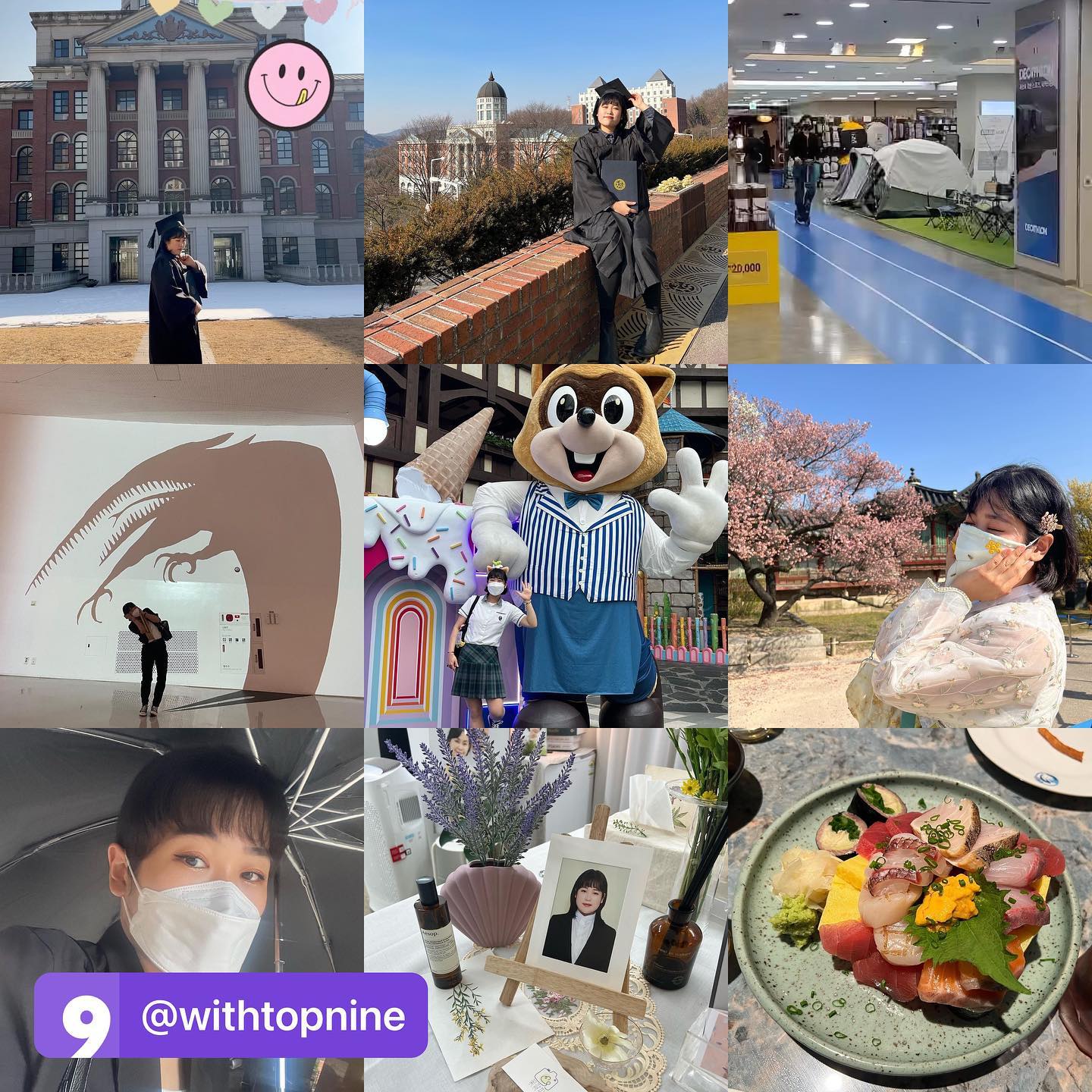 #bestnine2022 #topnine2022
벌써 두 달 째,,^^ 밀린 피드가 많다만,,, 
일단 연말결산부터 하고보기ㅎㅎ
.
와중에 Best 9으로 뽑힌 사진들에
김남박손 / 참치즈 / 암사즈(따로 만났지만🥲) 등등,,
나의 레이디들과 보낸 즐거운 순간들이 
한 컷씩 잘 들어있는 것 같군,,💗
.
당신들 아니었으면 내 2022년 공허했다. 
요렇게 좀 전해주세요. 🫰
.
.
2022년은 졸업하고 노동하고,,, 바빴다,,
평생을 학교 스케쥴을 기준으로 살아오다가
처음으로 학교 없는 1년을 살아봤는데
즉흥계획러에게 고정스케쥴이 없는 삶이란,,
정말 하루살이와도 다름 없는 것,,,🤯
.
그래도 얽매이는 스케쥴이 없으니까
마음 가는대로 일하고 쉬고 여행하고
1년동안 다양한 경험을 할 수 있었어서
고단하지만 재미도 있었다,,, 💸💸
.
하지만 이런 목표없이 반복되는 일상은
금방 지치기 마련이라 벌써 질렸다,,ㅎ
망나니도 아무나 하는 거 아니다,,,🎠
.
2023년에는 새로 정한 목표를 향해서
진짜,,, 이 악물고 1년만 갓생 살아보기^^,,,
1년동안 망나니 해봤으면 갓생도 해봐야지,,
.
목표는 단풍국🇨🇦으로 워킹홀리데이가기~~!
2024년 상반기 안에 떠날 것이다,,,✈️
.
n년전 막연하게 25살의 크리스마스를 
뉴욕에서 보내고 싶다고 생각했었는데
만 25세 때 잘하면 이룰 수 있을지도,,?🎄✨
.
약 10여년 전부터 미루고 미루던 영어공부,,
대학에서도 토익반 등록만하고 공부 안하고,,
YBM/해커스 인강에 갖다바친 돈은 얼만지,,
영어공부,, 하는구나,, 마침내,,^^
.
2023년,, 1년만 바짝 🐶고생해보자 봄이야^^,,
그동안 미뤄온 너의 업보다 업보,,
2023년은 업보 청산의 해,,, 난 다시 태어날거야,,👼
.
.
.
#일상 #일상스타그램 #99 #스물다섯 #봄만스물다섯 #goodbye2022 #연말결산 #베스트나인2022 #사진 #셀카 #셀피 #selfie #우정스타그램 #📸 #🌅 #먹스타그램 #맛스타그램 #1월1일 #새해다짐 #목표 #중요한건꺾이지않는마음 #아무쪼록 #행운을빌어줘 #🐰 #🍀