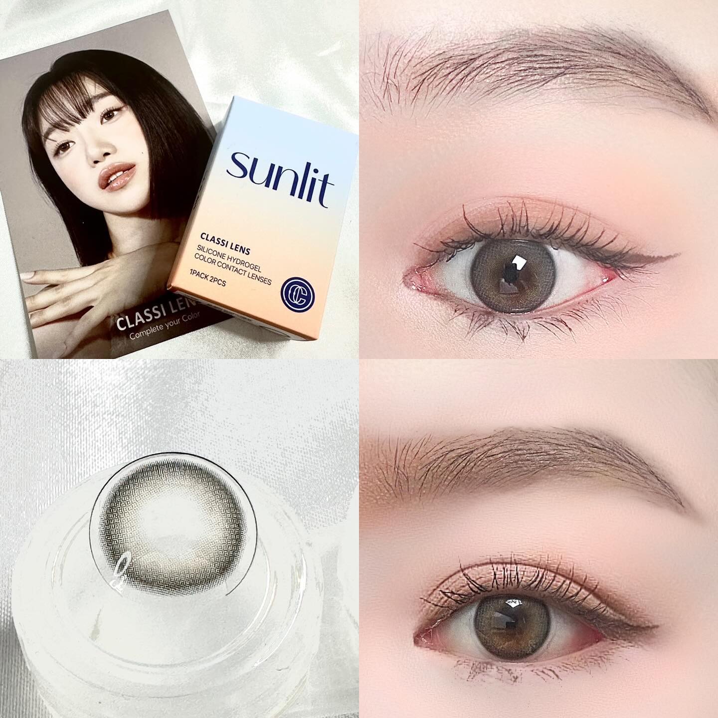 classi.lens_official 
✨클래시 렌즈 썬릿 그레이✨

자타공인 그레이 렌즈 성애자,,,🩷
자랑인지는 모르겠으나 컬러 렌즈 착용만 1n 년차 😅
평소 그래픽이 화려하기 보다는 색감이 오묘하고 자연스럽게
빛나는 렌즈를 선호하는 편인데 그런 면에서 썬릿 그레이는
완져니 합격이었다죠~! 💗 

그레이 렌즈의 매력은 빛 아래서 보면 더 선명한 발색이
보인다는 거 아니겠어요~? 과하지 않은 그래픽과 
직경이 13.1mm 라 동공을 자연스럽게 키워줘서 
더더 ‼️ 예뻤던 것 같아요 🥰
썬릿 동일 라인으로 브라운도 나오니까 브라운 선호 하시는
분들도 한 번 둘러 보시는 거 추천 💖

실리콘 하이드로겔 렌즈라 착용감 편안하고 개인 마다 약간의 차이는 있겠지만 저는 훌라 현상 전혀 없었습니당 ! 👋🏻