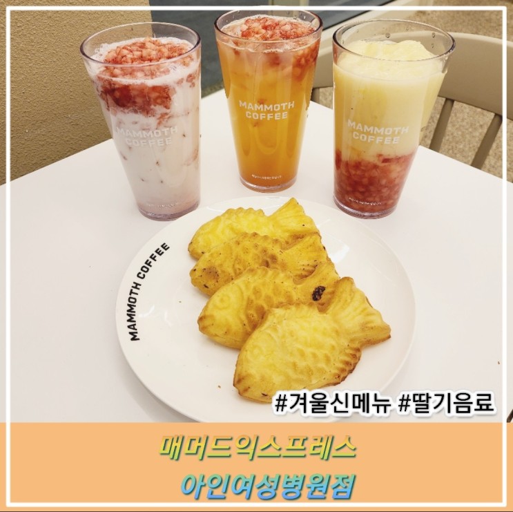 딸기시즌 시작 딸기음료 신메뉴 4종 출시한 매머드익스프레스 아인여성병원점