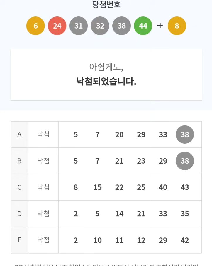 선물받은 #로또 이렇게도 되는구나
다음에는 하나도 안맞는걸 노려볼까?