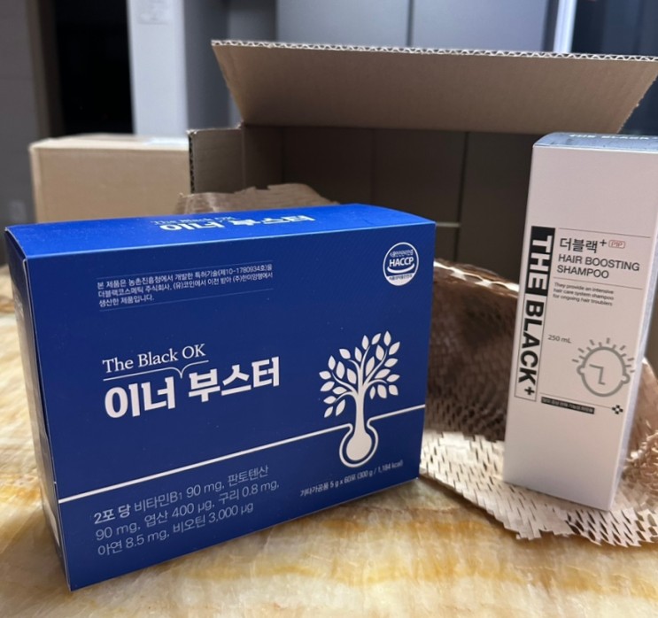 모발강화, 두피강화, 산후탈모, 다이어트탈모,, 탈모인들을 위한 탈모 영양제 + 샴푸 "더블랙 이너부스터+플러스 헤부스팅 샴푸"
