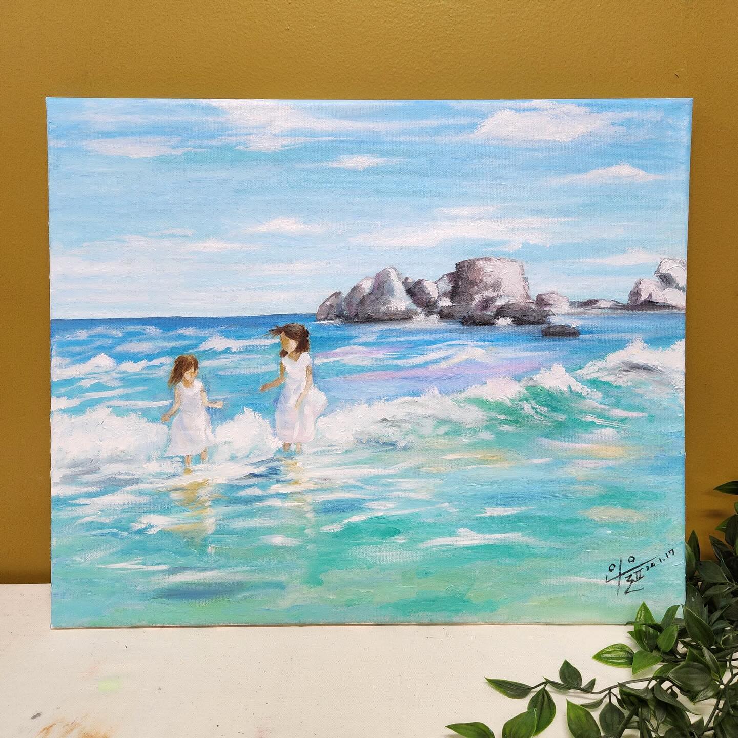 🧑🏻‍🎨
이 번 그림도 역시 AI를 이용해서 창작한 그림입니다.

다음엔 더 큰 그림을 그려야겠어요.
다음 그림은 뭘 그릴까.. 당분간 고민 좀 해봐야겠네요.

한 겨울에 한 여름 그림을 그렸네요.
그림 보면서 모두들 따뜻한 기운 받으시길 바래요 🤗