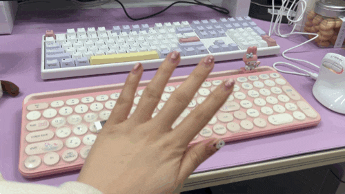 [솔직후기] 무소음 키보드 사용후기⌨️ | 사무실키보드추천 | 한성키보드 무접점 GK898B PRO 퍼플하트