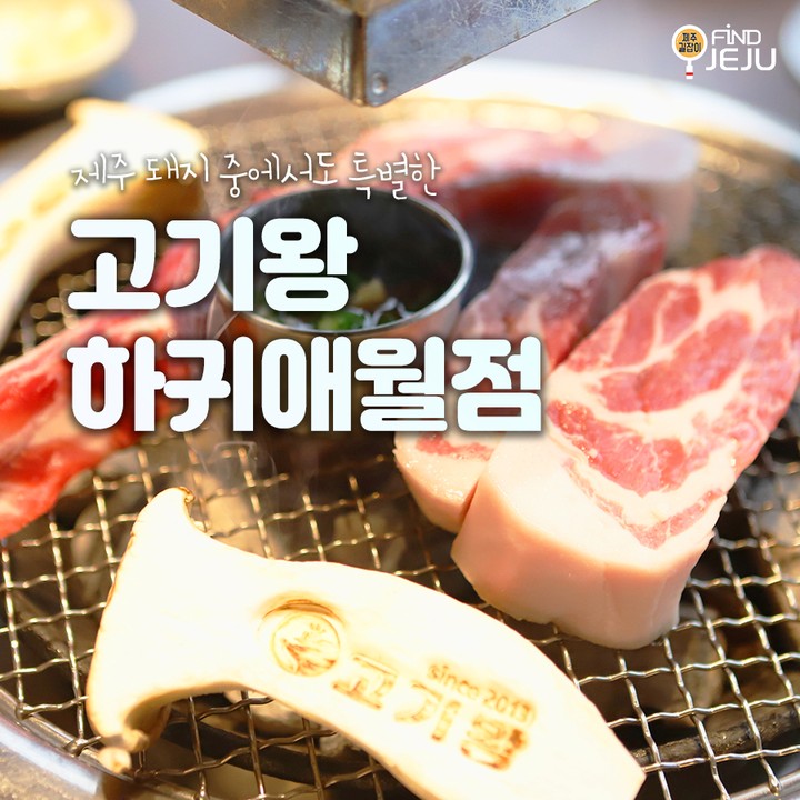 제주돼지 중에서도 품질이 좋은 특등급 돼지고기만을 선별하여
고소한 맛과 쫄깃한 식감을 전하는 #고기왕하귀애월점
특별한 원육과 차별화된 에이징 기법, 최고급 숯을 사용해
풍미 넘치는 맛을 느낄 수 있어~!
@@ #고기왕세트 면 특별한 제주돼지를 만날 수 있다구~

✅위치 : 제주시 애월읍 하귀12길 4 왕빌딩 2층
✅시간 : 15:00-22:00
✅번호 : 0507-1400-8577

💯알찬 제주 여행하고 싶은 사람 네이버 블로그 [제주길잡이]🔎

#제주여행 #제주맛집 #제주도흑돼지 #제주도민추천 #제주시여행 #제주시맛집 #하귀맛집 #제주흑돼지맛집 #제주흑돼지 #제주도흑돼지맛집 #국내여행 #먹팔 #먹스타그램