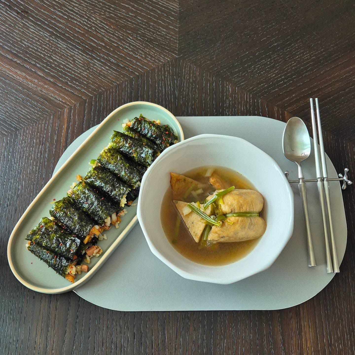 제일 좋아하는 땡초김밥, 유부주머니 넣은 어묵탕💙🩷