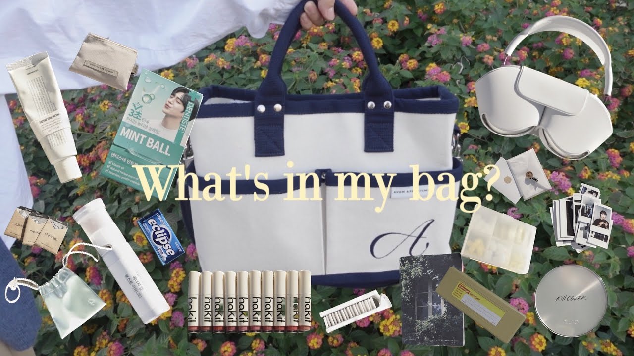 WHAT'S IN MY BAG | 아밤 텀블러백 | 소니해드셋 vs 에어팟맥스 | 구강템 추천 ..✴️ | HAKIT 하킷 클라우드 벨벳 틴트 전색상 발색과 함께 나의 PICK🪄🤍