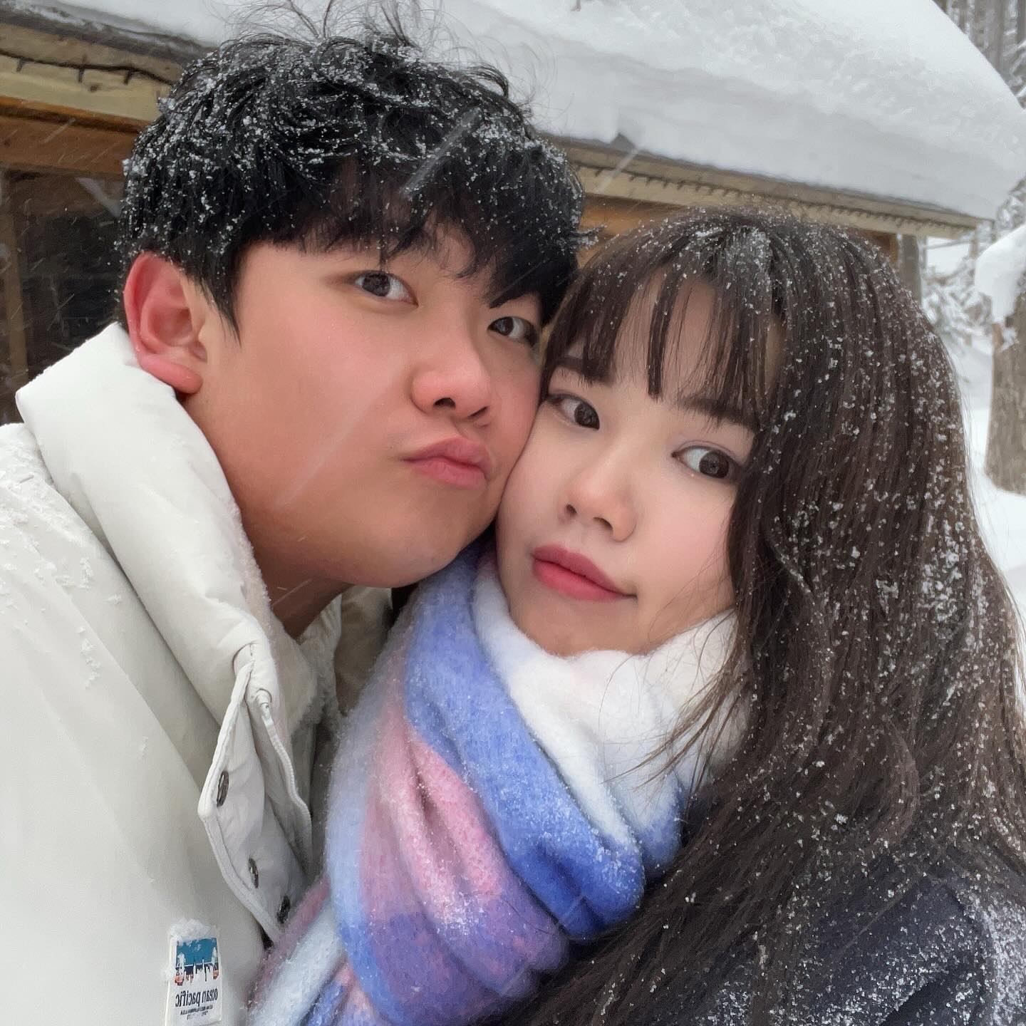둘이 찍은 셀카💗 눈사람☃️☃️