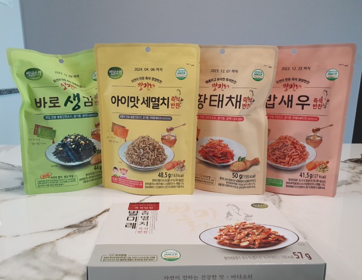 1분 밑반찬 완성 바다소리 '별미레 갓반찬'