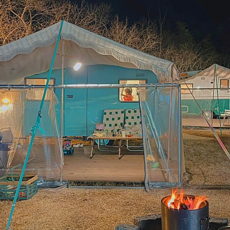 경주 숙소 찐 감성 카라반 “ 밤부사운드캠핑장”