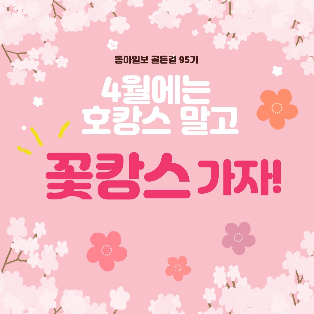 동아일보 골든걸 서포터즈 95기❤️

안녕하세요 동아일보 골든걸 서포터즈 95기 워나 입니다!!😊

동아일보 골든걸에 대한 간단한 설명과 골든걸 3월호 기사 중 벚꽃과 어울리는 기사 소개합니다🥰🤲

4월에는 모두 호캉스 대신 꽃캉스 하시는거 어떨까요??💝💘

더 자세한 기사를 읽고 싶으신 분은 동아닷컴을 방문해주세요!

#동아일보 #골든걸 #동아일보골든걸 #서포터즈 #호캉스 #꽃캉스 #벚꽃 #디저트 #벚꽃명소 #4월 #봄 #봄날 #봄꽃 #봄꽃구경 #🌸
