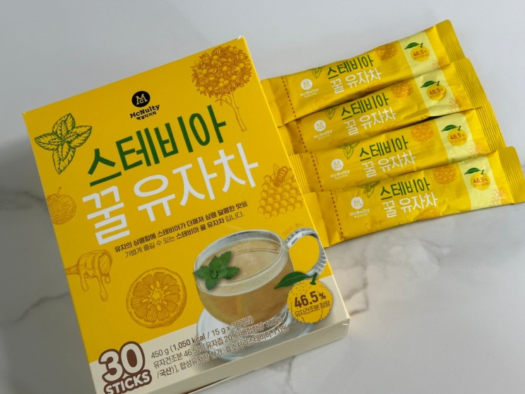 달콤상큼한 '맥널티 스테비아 꿀 유자차'