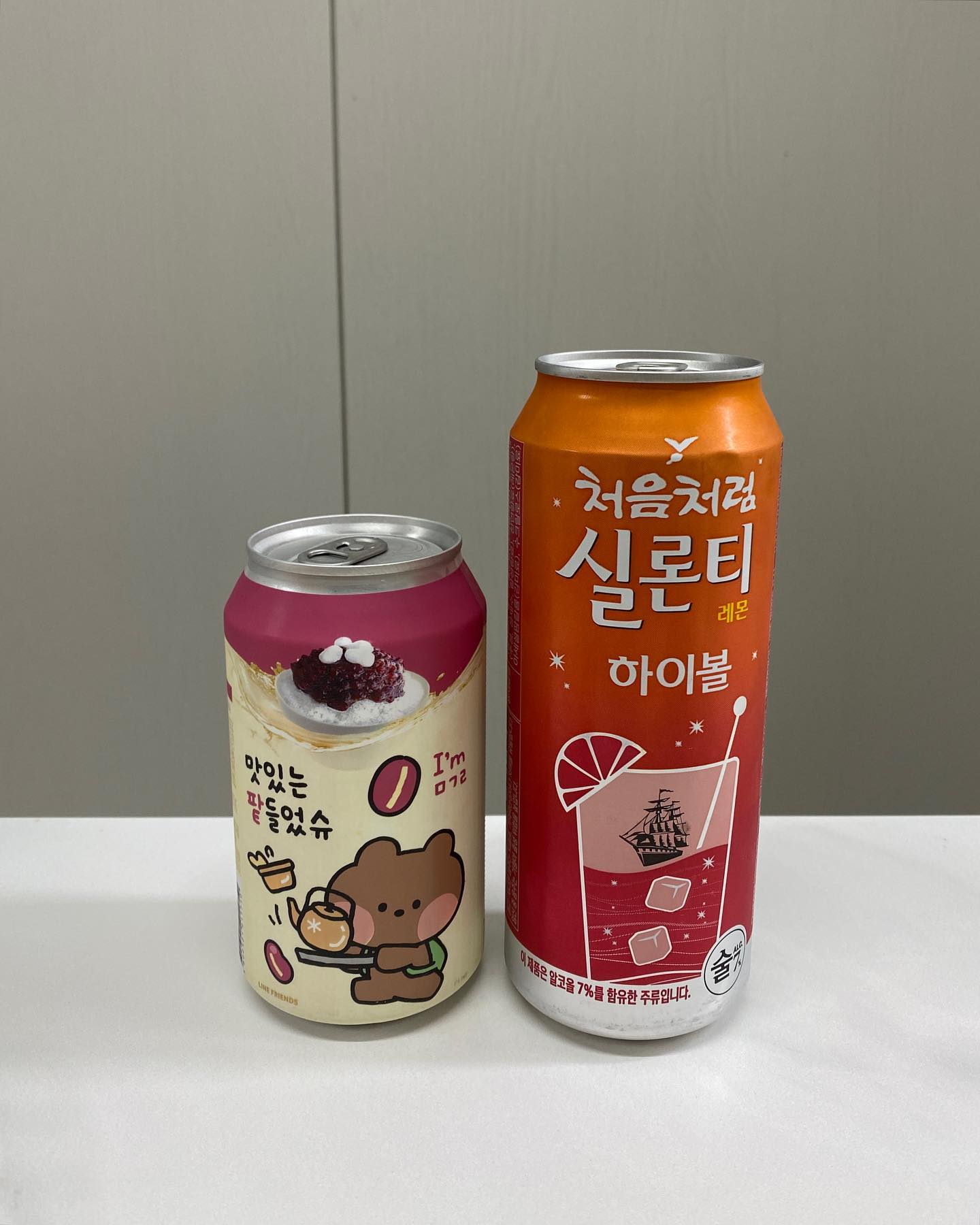 -
요즘 즐겨 마시는 #국순당팥들었슈 #실론티하이볼 
둘 다 넘 맛있…😍🍻🥂