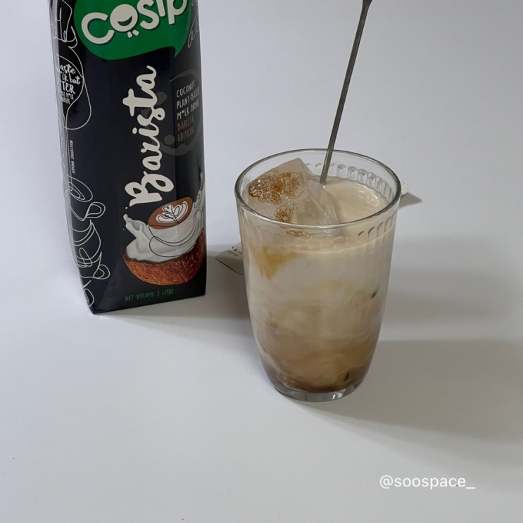 [ 리뷰 ] 짱맛 맥널티 바리스타 블렌드 cosip 코코넛밀크( 홈카페 라떼 황금비율 )