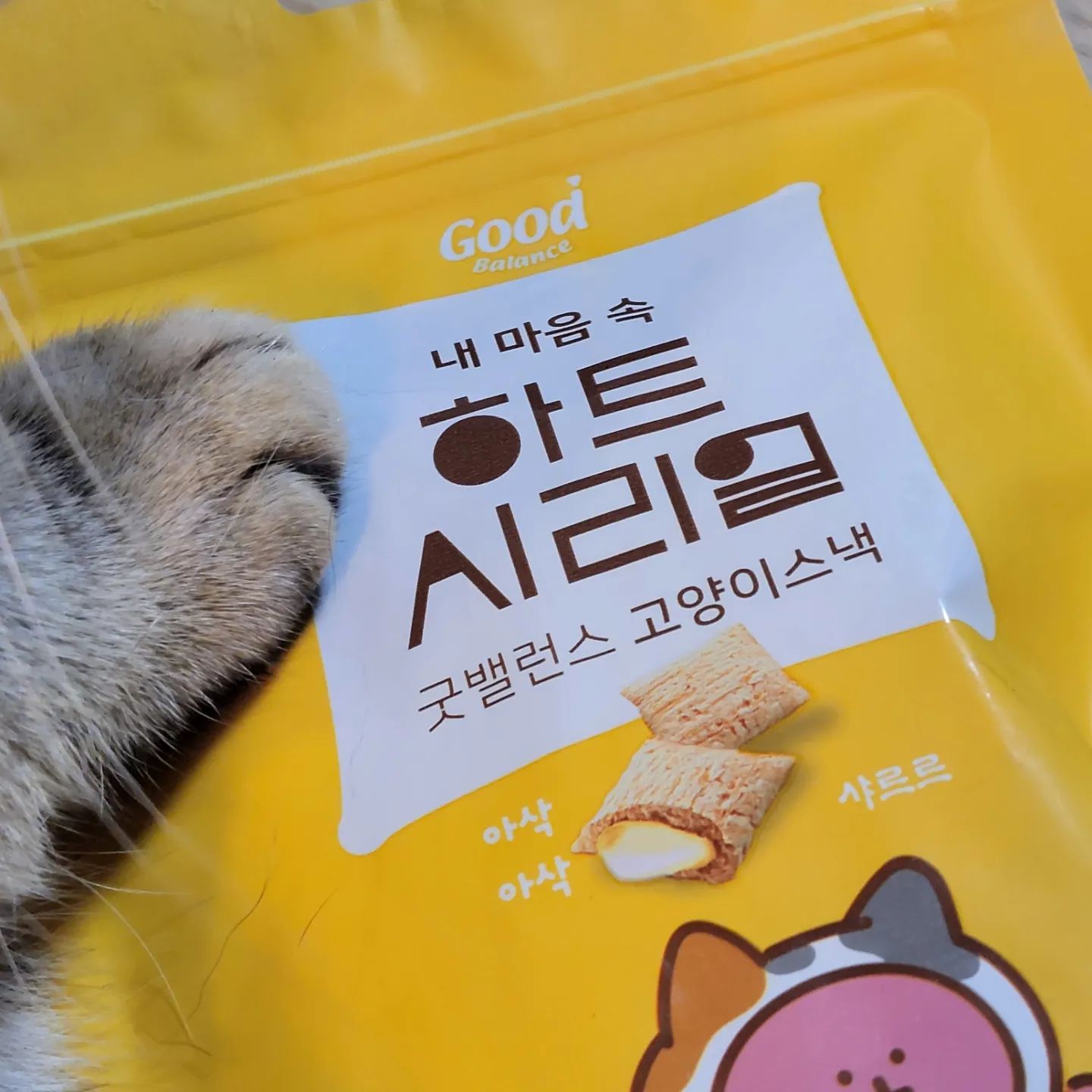 #제품제공 #굿밸런스

굿밸런스에서 고양이 간식, 하트 시리얼을 보내주셨어요! 참치, 닭고기, 연어로 고양이들에게 인기있는 맛들로 되어있어요.

다양한 영양소가 있어서 맛있게 영양을 보충해줄 수 있고 믿을 수 있는 제조시설에서 만들어졌다고해요. 안심하고 급여할 수 있는 간식이에요 :)

딱 봐도 바삭바삭한 간식이라 카이가 좋아할 것 같았는데 역시 잘 먹더라구요. 다양한 맛으로 되어있어서 카이가 질리지 않고 잘 먹을 것 같아요. good_balance_store