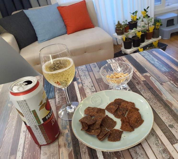 칼로리 낮은 맥주 안주/간식-비건다이노 비건육포 후기