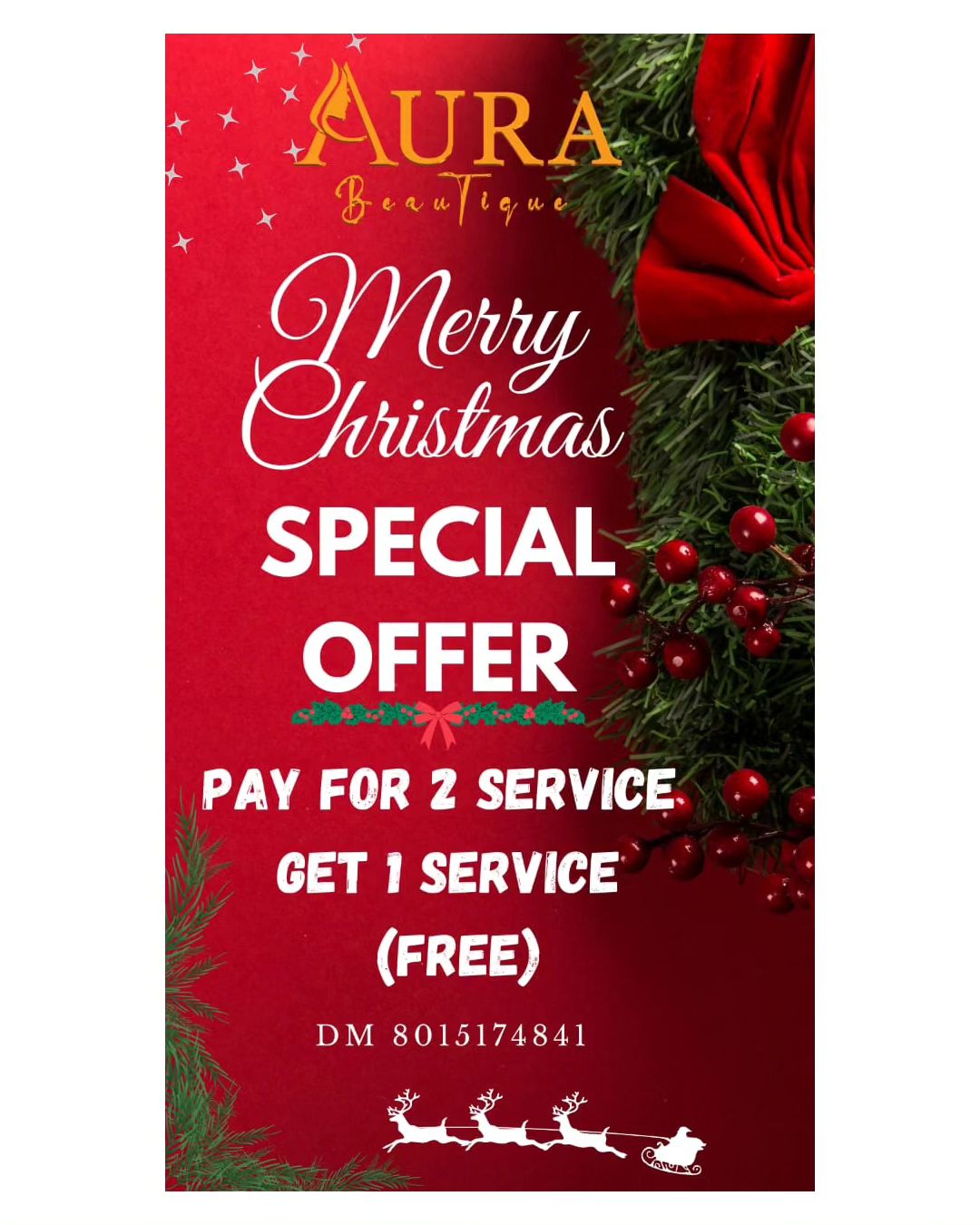 Christmas offer 🎄✨❤️🧑‍🎄
.
.
#aurabeautique 
.
.
#offers #beauty #parlour #makeupartist #bride #look #christmas #happy #new #music #makeuplook #likesforlike #like #share #post #people #aura 
#people #pallavaram #chennai #mua #instagram #instagood #instabeauty