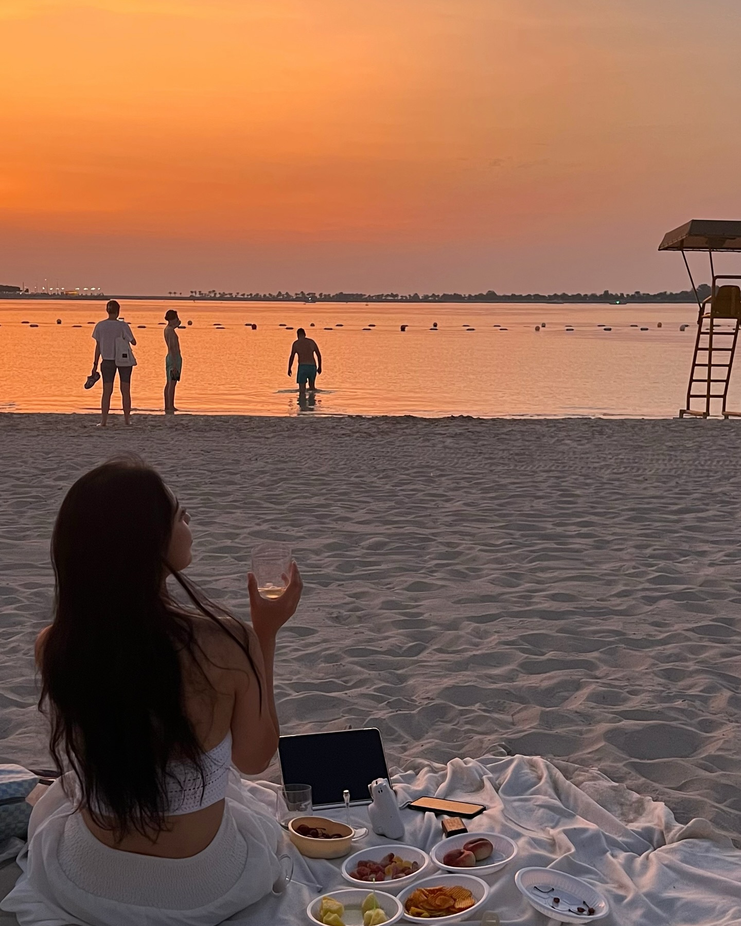 Sunset beach picnic 🌅