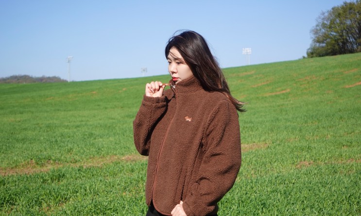 여자 겨울 코디 아가타 플리스자켓 귀여워
