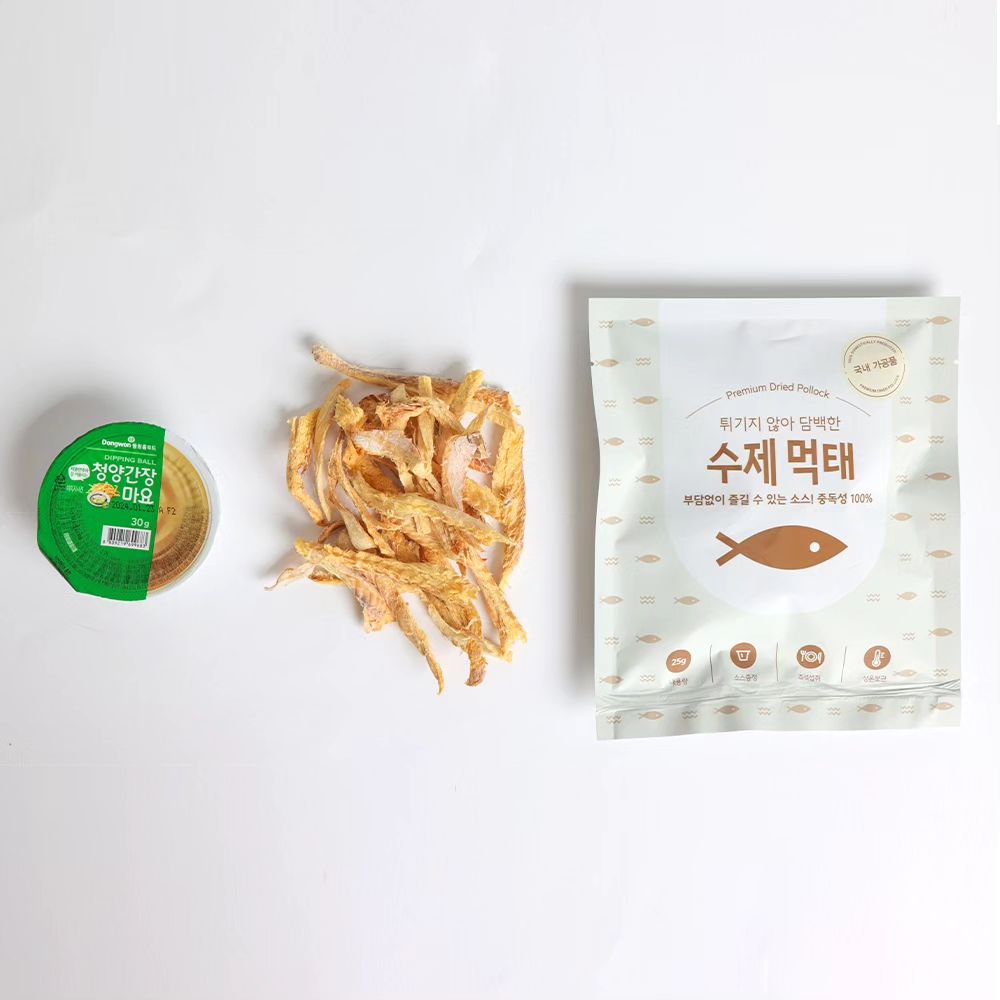 수제 먹태 공구 Open!

멈출 수 없는 간식하나 소개해드려요!
100%수제가공, 첨가물을 넣지않아 안전하게 먹을 수 있고
고단백! 저칼로리라서 아이들과 먹기에도👍 다이어트할 때도👍

거기에 매콤한 청양마요 소스까지
1봉당 1소스 드려요❤

💙눅눅해지지않는 깔끔한 포장
💙술안주, 캠핑간식, 아이들 간식
💙튀기지않고 열풍 로스팅으로 비리지 않는 맛
💙특수공정으로 말린 바삭한 황태

🐟수제먹태
1Set (5봉) 1만원대 / 2Set (10봉) 3만원대/ 3Set (15봉) 5만원대

🚚오전 11시 이전 구매시 당일발송 드려요.
구매는 프로필 링크 클릭하세요🥰