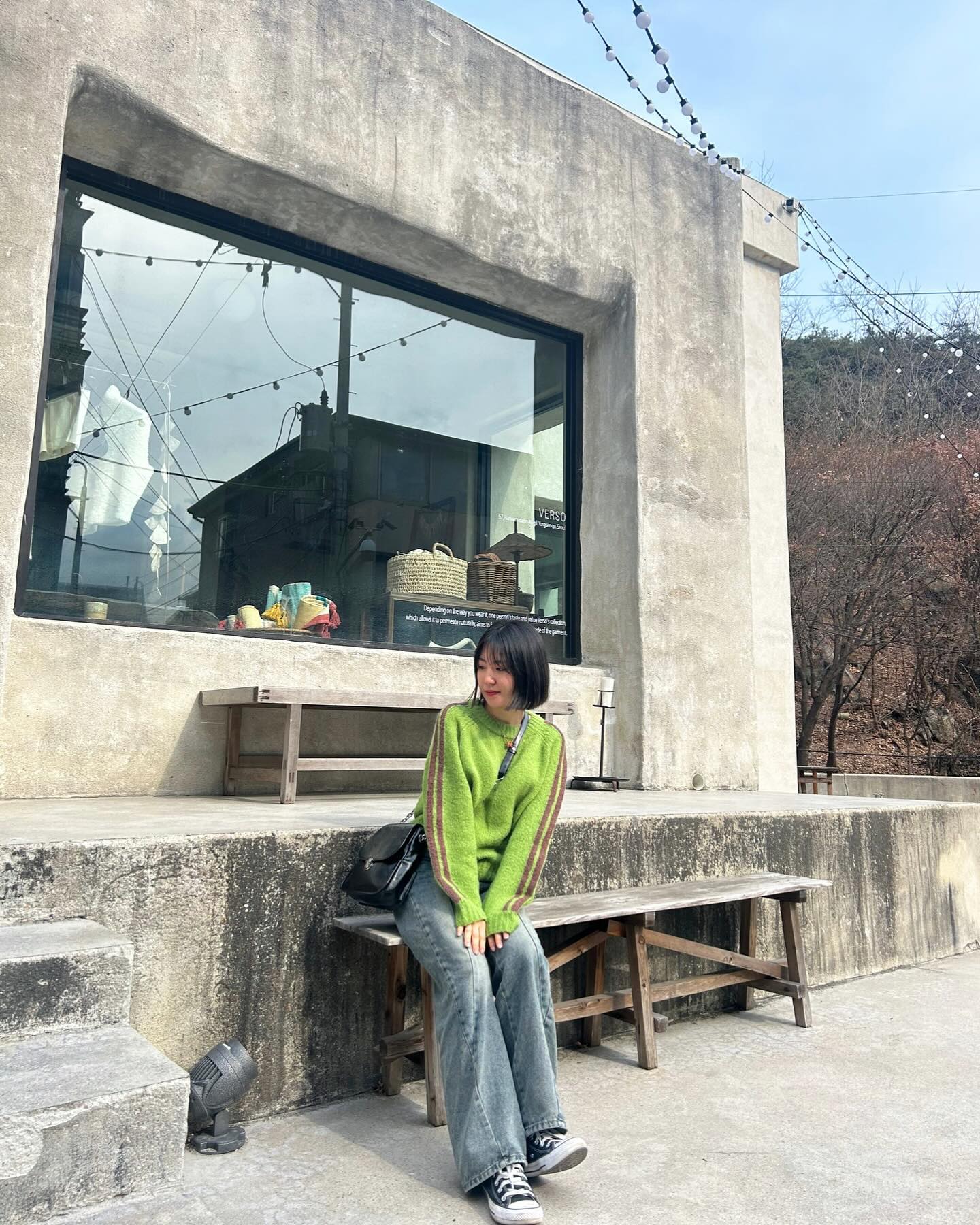 한남동... 어딘가... 👀 오늘룩 초코나무숲?🌲🍫