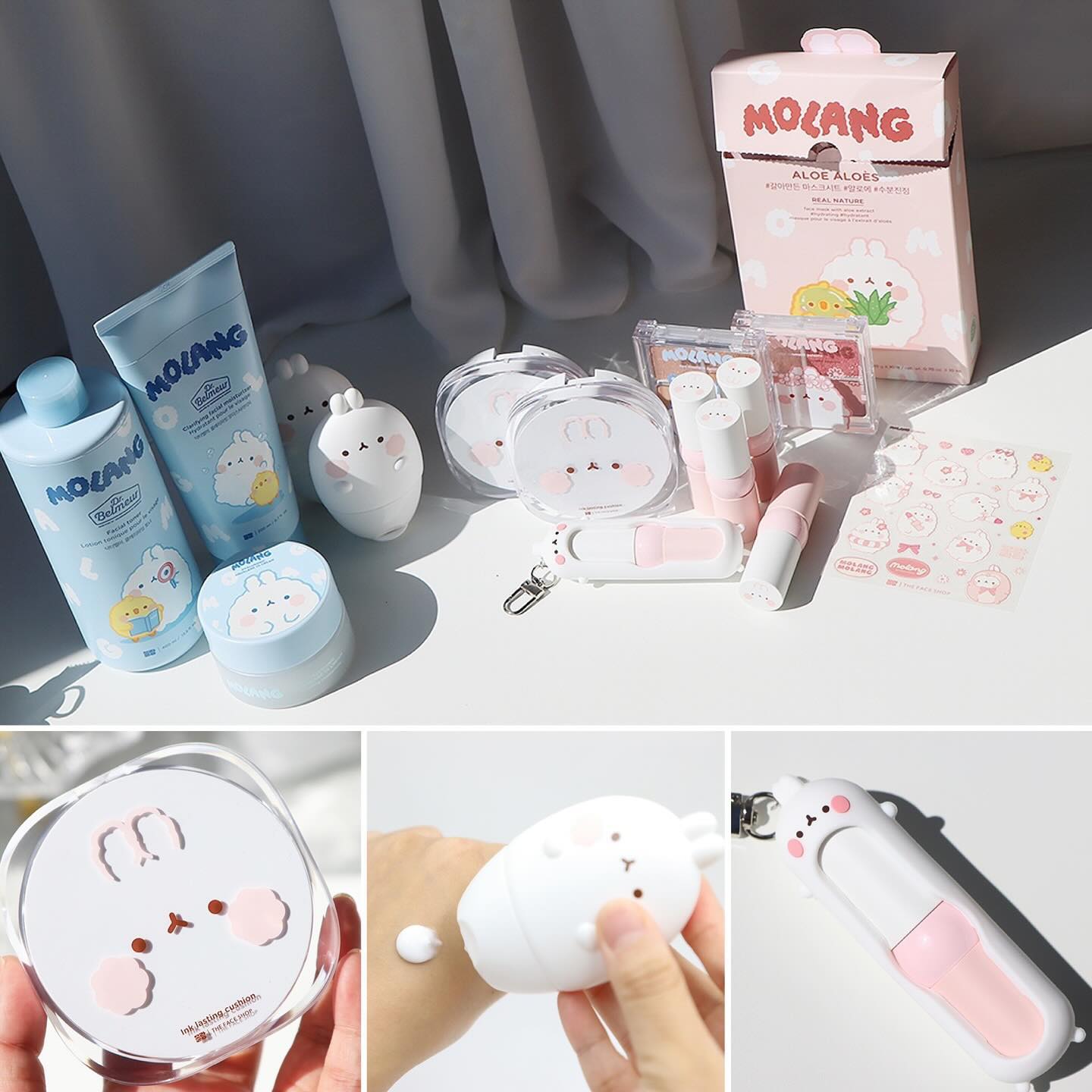#광고
더페이스샵과 무한긍정 토끼 몰랑이의
말랑말랑 사랑스러운 만남!🐰🐇
“더페이스샵 x 몰랑이 콜라보”

몰랑이를 닮은 부드러운 파스텔 색감을 그대로 녹여낸
소장가치 높은 디자인이 특징이며,
말랑한 마쉬멜로우 컨셉으로
몰랑이만의 매력을 극대화시킨
리미티드 에디션으로 만나볼 수 있어요~
쿠션, 립스틱, 수분크림, 핸드크림, 모이스처라이저,
토너, 아이팔레트, 마스크팩까지 다양한 품목과
콜라보레이션했으니 모으는 재미도 가득합니다😃

🐰더페이스샵 잉크래스팅 쿠션 슬림핏 뉴 몰랑이 에디션은
몰랑이 얼굴을 케이스와 퍼프에 그대로 담아
특별한 소장가치를 지녔으며
몰랑이 에디션에서만 만나볼 수 있는
하얗고 말랑말랑한 몰랑이 퍼프는
피부 밀착력을 더욱 높여준답니다.
네이밍에서 알 수 있듯이 잉크처럼 가볍게 스며들어
결점없이 완벽하게 래스팅되는 쿠션팩트예요.

🐰더페이스샵 뉴볼드 쉬어 글로우 립스틱 몰랑이 에디션은
토끼혀를 닮은 5가지 컬러로 출시되었어요.
 쉬어한 컬러와 부드러운 텍스처가 특징인 립스틱으로
요즘처럼 건조한 환절기에 촉촉하게 바르기 좋습니다.
몰랑이 콜라보 립스틱을 구매하시면
몰랑이 스티커 1매입을 증정 받을 수 있고요~
선착순으로 1:1 립스틱 전용 몰랑이 키링을 증정한다고 합니다.
키링 정말 귀엽고 스티커는 DIY 하기 좋아요.

🐰더페이스샵 데일리모먼트 비건 핸드크림 몰랑이 에디션은
핸드크림 패키지 자체가 몰랑이인 역대급 귀여운 핸드크림입니다.
요즘 애착 핸드크림 등극했어요.
패키지도 귀여운데 향기도 미쳤어요.
향기는 총 2가지인데요. 특유의 향으로
일상 속 순간의 여유를 선물합니다.

🐰올티밋 히알루로닉 스쿠알란 1% 크림 몰랑이 에디션
5가지 조합의 히알루론산과 스쿠알란을 함유한 포뮬러로
시원하고 촉촉한 수분감을 채워주는 수분 진정 크림입니다.
건조, 열, 자극으로 인해 스트레스 받은 피부에
즉각적으로 촉촉한 수분감을 채워주고 진정 효과를 주는 크림이에요.

이 외에도 새도우, 토너, 마스크팩, 모이스처라이저 등이 함께
출시되었으니 더페이스샵에서 만나보세요~

✍🏻10/14(월)부터 10/23(수)까지 더페이스샵 네이버 공식 스토어에서
네쇼페 특가로 만나볼 수 있어요! 구매단위별
귀여운 몰랑이 굿즈까지 증정되니 기획전 놓치지 마세요!🐇
