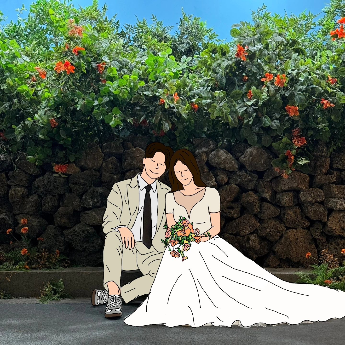 #뿡빵그램 #뿡빵그림 #라인드로잉 #❤️ 

세상에나 벌써 주말이 끝나다니요...... 시간을 그냥 보내기가 너무 아쉬운 하루예요.....

오랜만에 집에서 쉬는 시간 동안 끄적끄적 저희 웨딩사진으로 라인드로잉을 한번 해봤어요!!!!

사실 목표는 셀프청첩장까지도 시도해볼까 싶은데...ㅋㅋㅋㅋㅋㅋㅋ
아직은 무리인 것 같아서 조금 더 연습해볼까해요ʕ•̀ω•́ʔ✧

혼자 취미겸 그리는거라 실력이 뛰어난다거나, 완성본이 완벽하진않지만
오늘은 이정도에서 만족하고 자랑한번해보려해요🌟🌟

울님들 이제 주말을 떠나보내고 새로운 주를 맞이해야하지만
새로운 한주도 힘내세요🤍🙌🙌

아, 내일부터 엄청춥대요....... 감기조심하셔요......!!