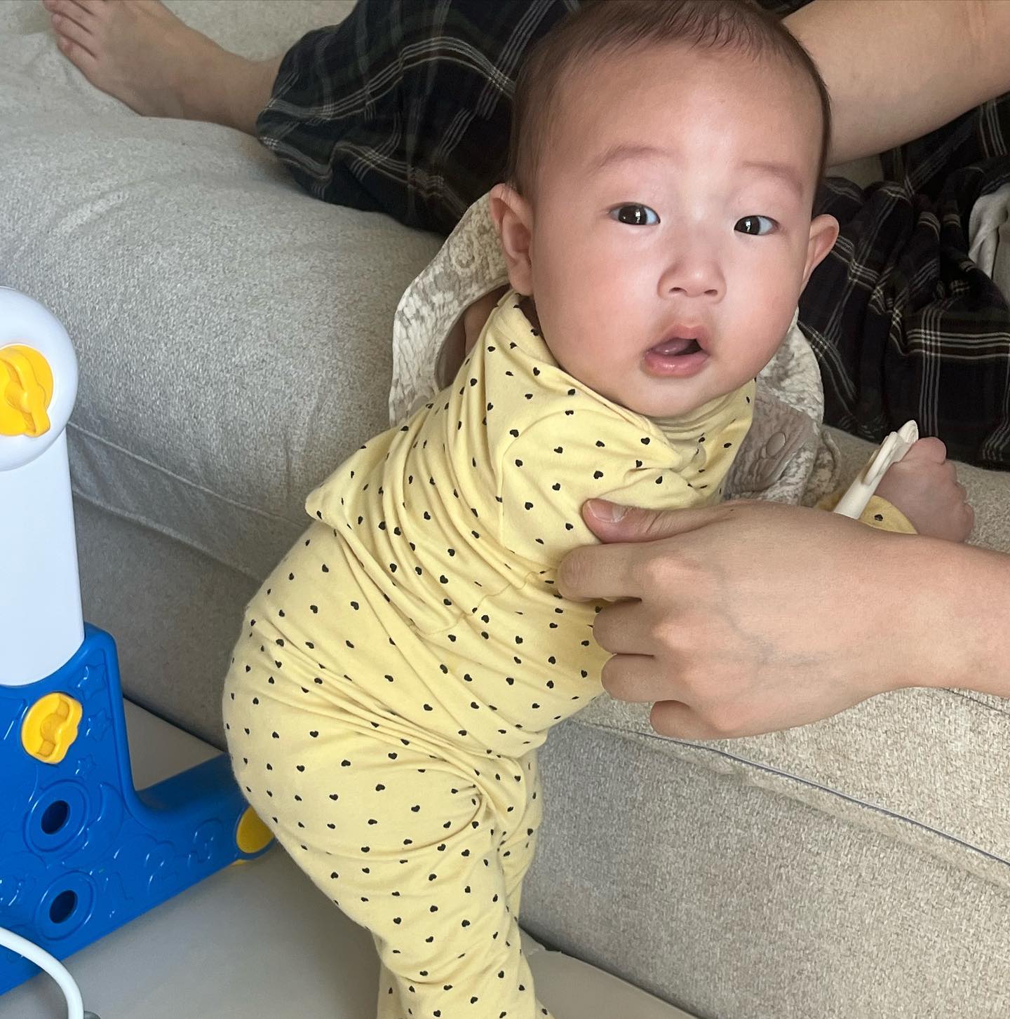 설현 뒤태 따라하기🧡
다리 힘 올마나 좋은지 쇼파 잡고 혼자 버티기도 가넝
뚠뚜나 뒤집기부터 성공하자,,,🐷
#5개월아기 #아기맘일상 #일상기록 #아기실내복