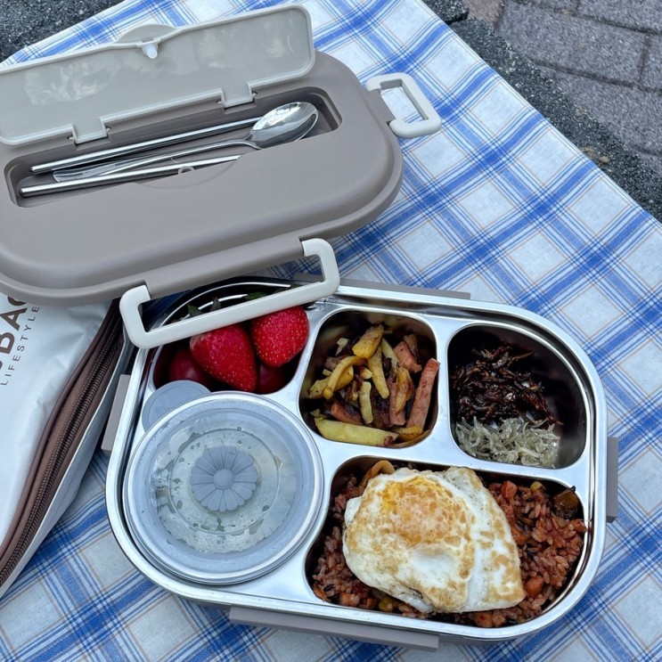 직장인도시락통 피크닉용 전자레인지용 / 더누리다 스텐도시락통