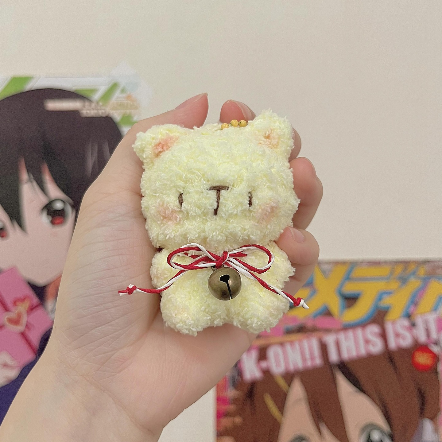 宝宝！你是一块香香甜甜的芝士蛋糕🐻🧀
#crochet #keychain #crochetkeychain #crochetbear #钩织 #钩织挂件 #🐻
