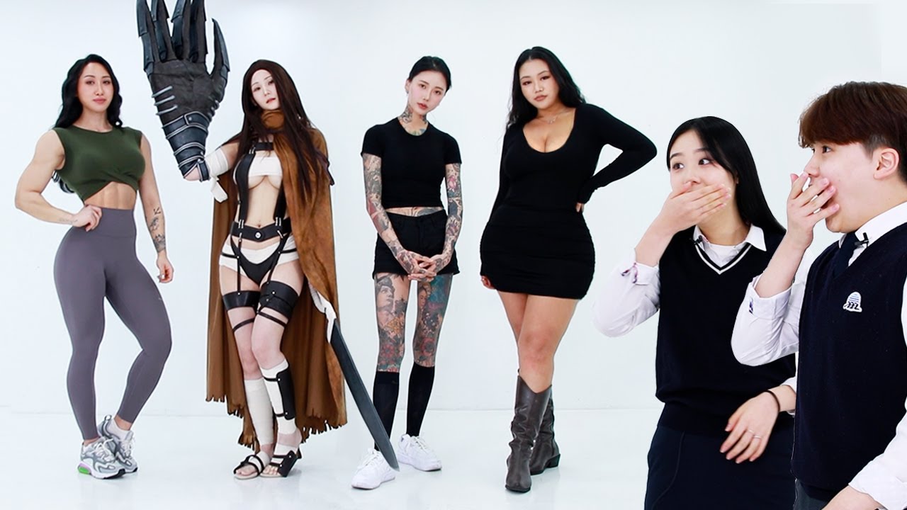 살면서 보기 힘든 여자들을 봤을때 10대들의 반응 (전신타투, 빅사이즈모델, 코스프레, 보디빌더)│물어봤다 [ENG CC]