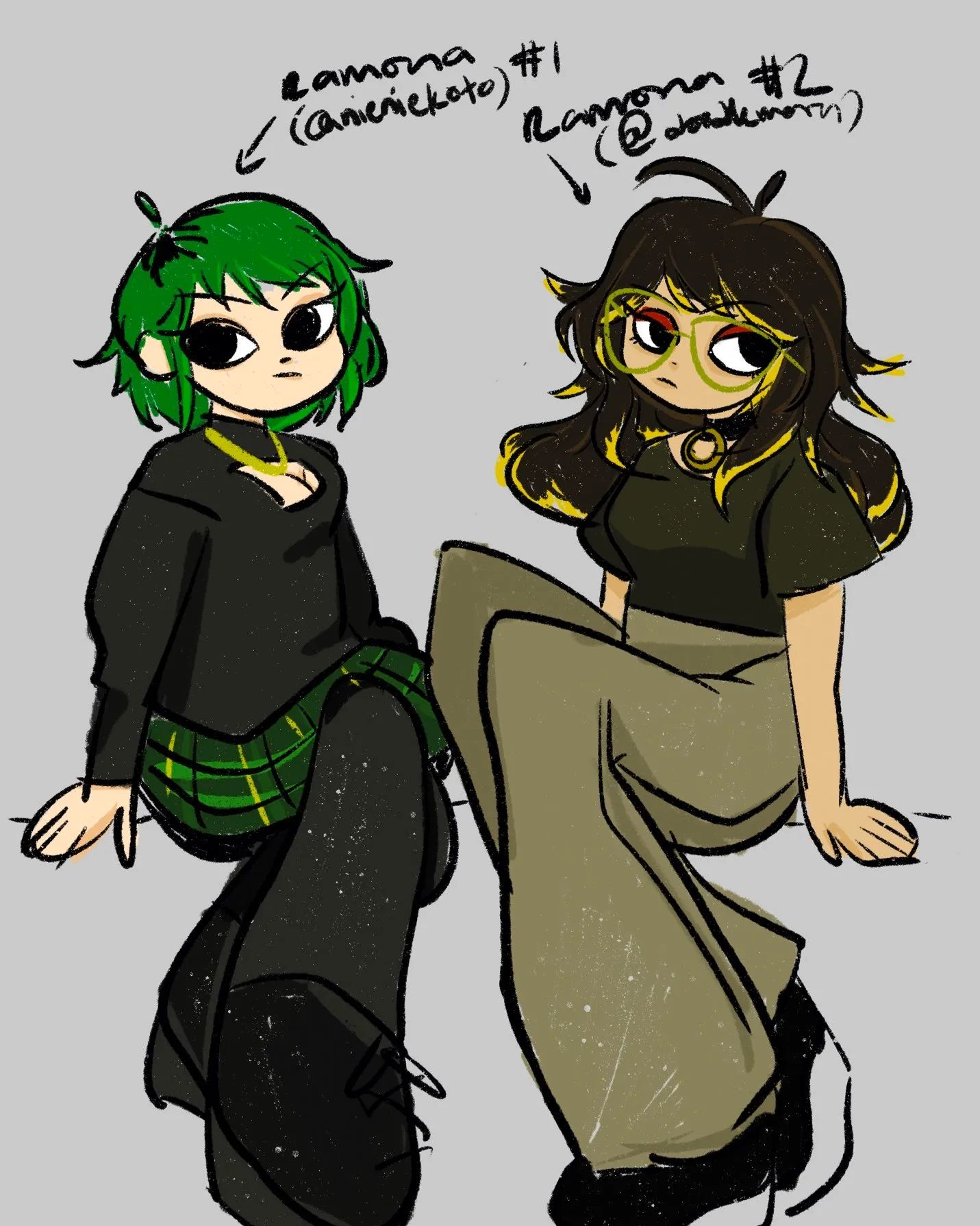 it's ramona 1 (nieniekoto) and ramona 2 #maruart #scottpilgrim