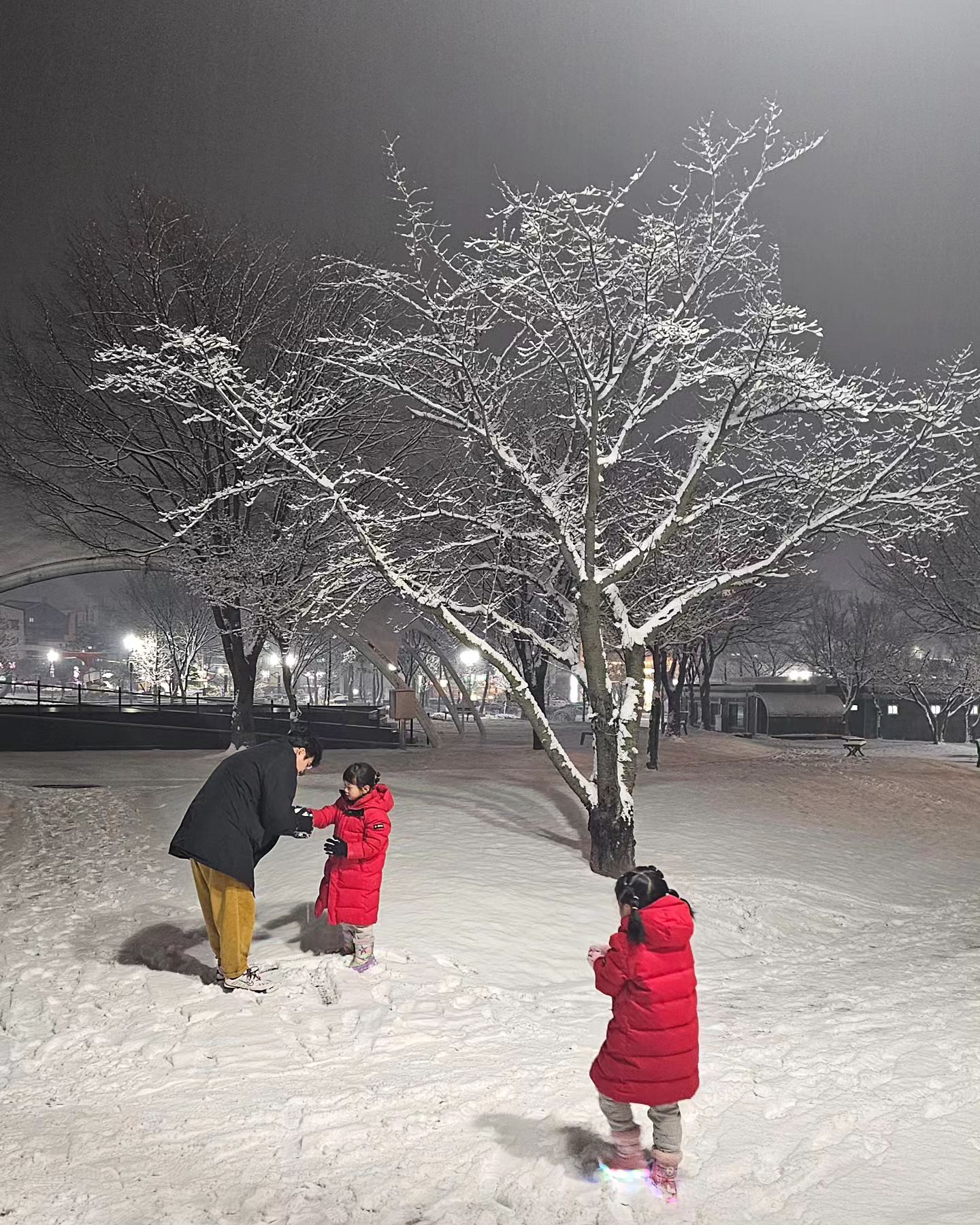 #20240109 #2024첫눈

아이들 개학하자마자 눈이라니❄️
어두워지면 길 얼까봐 일찍 하원시켜 데리고 있다가 같이 퇴근!
펑펑 내리는 눈에 운전초보는 조마조마하는데..
그 속을 알 리없는 투린이는 마냥 신나고 행복하다.

집에서 저녁먹고, 오늘의 할 일을 하고, 아빠 퇴근을 기다려본다.
퇴근한 아빠와 온 가족 집 앞 공원으로 출동.
수북히 쌓인 새하얀 눈에 절로 기분이 좋아진다.
뽀드득 뽀드득 눈도 밟고, 발자국 주인도 찾으며 이리 저리 뛰어다니는 아이들🙃🙂 

잘 놀아주는 아빠덕에 눈밭에서 옷이 다 젖도록 뒹굴고, 내 키만한 눈사람도 만들면서 신나게 눈을 즐겼다.

집에 들어올 때도 내리던데.. 이제 내일을 위해 눈아..그쳐주겠니? 내일 어린이집 가서도 신나게 놀으렴-
1시간의 짧고 굵은 눈놀이 끄읕☃️

#눈스타그램❄️ #함박눈 #자매스타그램 #연년생자매 #자매그램 #가족스타그램