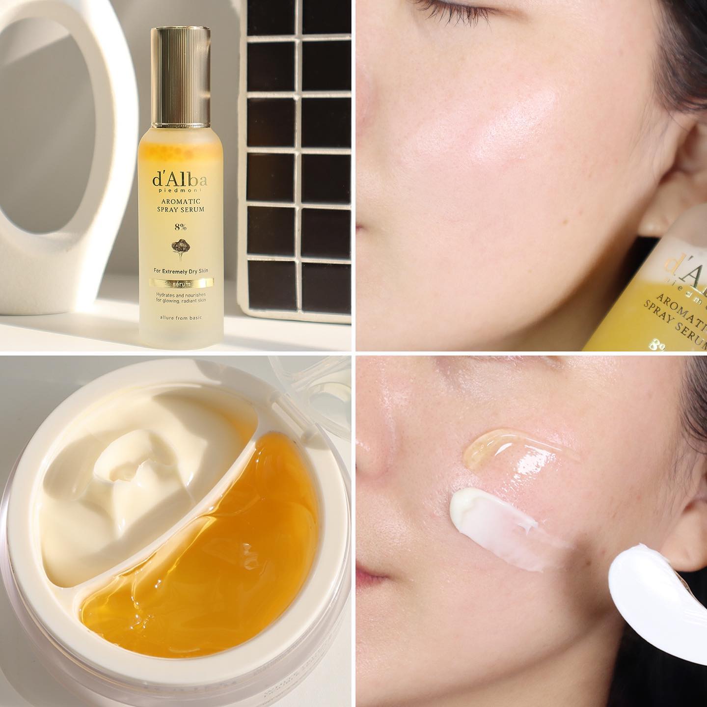 #광고
⭐️달바⭐️
비건 미스트 8% 70ml
비건 더블 크림 70g

오늘 소개하는 달바는 까다로운 기준의 높은 제품력을 가진 비건 & 저자극 으로 국내외 많은 사랑을 받고 있는 프리미엄 비건 뷰티 브랜드에요 : )

피부톤이 균일하고 맑으며 은근하게 C존에 건강한 광채를 머금은 듯한 피부는 선망의 대상!
달바 미스트세럼과 반반크림 2종이면 선망의 여배우 피부가 될 수 있어요!

달바는 5성급 반얀트리 호텔 스파에서도 사용하는 프리미엄 스킨케어 브랜드로 11월 1일 부터 달바 제품으로 프리미엄한 스파 프로그램까지 운영한다고 하네요💆🏻‍♀️

까다로운 이탈리아 브이라벨 비건 인증과 국내 저자극 테스트를 완료해 예민한 피부도 안심하고 사용할 수 있는 스킨케어 브랜드라 국내외로 많은 사랑을 받고있어요.

🪄Step 1. 비건 미스트 세럼 8%
누적판매량 2,700만병 이상 돌파
리얼 구매후기 13만건 이상 기록한 찐 국민 미스트인데요.
비건 미스트 세럼 8%은 기존 미스트 세럼의 업그레이드 버전이에요.

'토너 + 미스트 + 세럼 + 에센스'를 한 번에 바른 듯 촉촉한 고보습 프리미엄 올인원 비건 미스트예요.
화이트 트러플과 오일 함량 증가시켜 더욱 더 풍부한 영양과 보습을 부여할 수 있어요.

수분은 꽉 채워주고, 보습막을 씌워 은은한 윤기와 광채감을 부여하며, 수분이 날아가지 않도록 방어해 수분을 잡아 보습지 속력이 GOOD!
세럼 오일 2층 분리이며 수분층은 정제수 대신 다마스크장미꽃수 72%와 프리미엄 특허 성분들로 채워 풍부한 영양 탄력 에너지를 느낄 수 있고, 오일층은 오일 성분 8가지가 함유된
'달바-8 블렌딩 오일'이 8% 배합되어 풍부한 영양과 보습을 공급할 수 있어요.

또한 달바 독자 탄력 성분인 '트러페롤™(화이트 트러플 + 피부탄력에 도움을 주는 토코페롤)과 탄력 특허 성분인 Vagestop™ 성분, 미백 특허 성분인 Rhodiola Rosea Root Extract™ 성분이  안티에이징에 도움을 줍니다.

동양인 맞춤 최적의 분사각으로 뭉침 없이 고르게 분사시켜 피부에 광채를 선사합니다.
이탈리아 조향사와 콜라보한 ‘아로마틱 시트러스 플로럴’ 향도 예술적~

🪄Step 2. 비건 반반 크림

유튜버 레오제이와 함께 개발한 제품으로 각종 어워드 7관왕 달성템이에요.

달바 비건 반반크림은 매일 달라지는 피부 컨디션, 날씨에도 여러 제품 필요 없이 내 피부에 딱 맞게 믹스하여 사용할 수 있도록 개발되었고 수분/진정의 촉촉한 아쿠아 세럼과 영양/탄력의 쫀쫀한 인텐스 크림을 한 통에 담았으며 피부 컨디션 및 타입에 따라 단독
또는 믹스하여 사용할 수 있는 내 피부 맞춤형 듀얼 시스템 크림입니다.
기존에는 분리형 캡이었으나 고객의 의견을 빠르게 반영해 일체형 캡으로 리뉴얼되면서 간편하고 위생적으로 느껴졌어요

투명한 아쿠아 세럼엔 트러페롤™ (화이트 트러플+토코페롤) 성분과 더불어 비건 인증 세라마이드, 판테놀, 병풀추출물 등의 탄력, 보습, 진정 성분이 함유되으며 끈적거리지 않고 산뜻!
보습을 책임지는 인텐스 크림은 트러페롤™, 달바-8블렌딩 오일, 비건 인증 콜라겐, 7가지 화이트 플라워 콤플렉스 등의 성분이 함유되어 있어요.
그래서 쫀쫀한 영양감이 특징!

반반크림이라 활용도도 높아요 T존 U존 따로 바르거나 건조함에 따라 비율을 다르게 믹스해서 발라도 좋고, 눈가에 발라 아이크림 대용으로 사용하셔도 좋아요.
미스트와 크림만 발랐는데요. 거칠고 탄력 잃은 피부에 수분과 영양분을 고르게 전달해 건강한 안색을 되찾아 줍니다.

자연스러운 윤광과 광채가 더해진 고급스러운 피부결을 연출해주어 여배우 스킨케어템으로도 유명한 제품이며 요즘 유행하는 올드머니룩과도 딱 맞는 고급스러운 올드머니 스킨케어템으로도 추천하는 제품이에요 !
환절기에도 고급스러운 광채와 윤기가 더해진 피부 표현을 연출하고 싶은 분들에게 추천하는 스킨케어 템입니다 !
